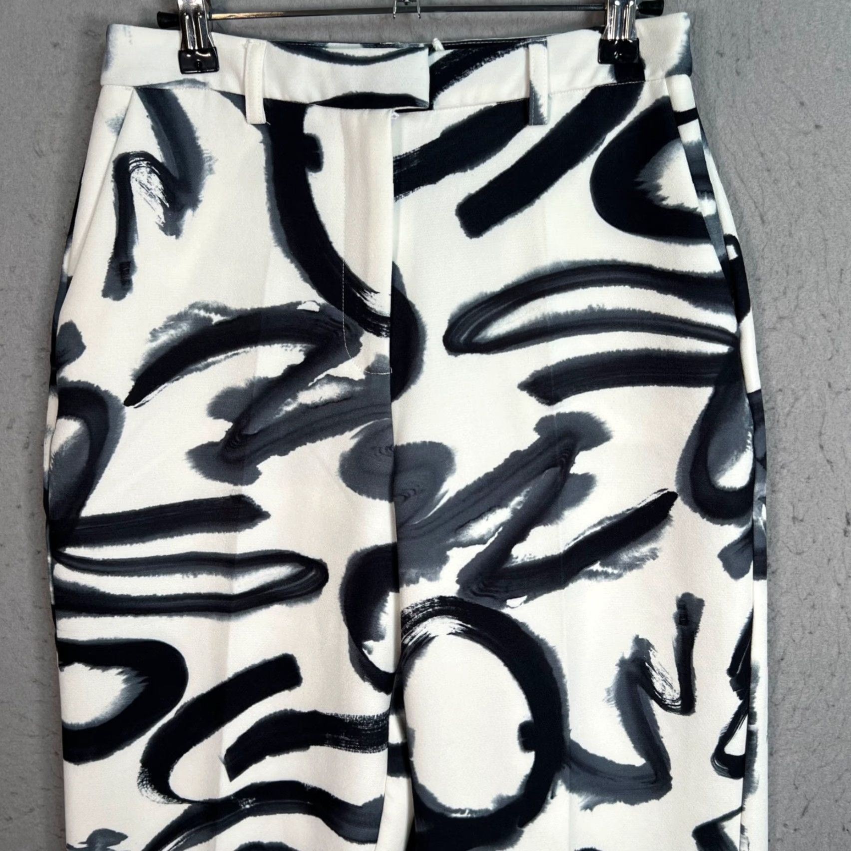 Vintage NA-KD Womens 36 Black & White Printed Straight Leg Pants Size 26" / US 2 / IT 38 - 6 Thumbnail