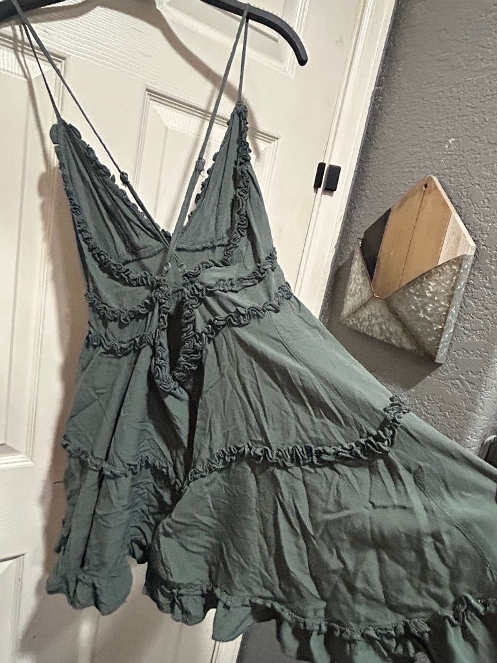 Shein Women's SHEIN Dark Green Ruffled Mini Dress S Size S / US 4 / IT 40 - 5 Thumbnail