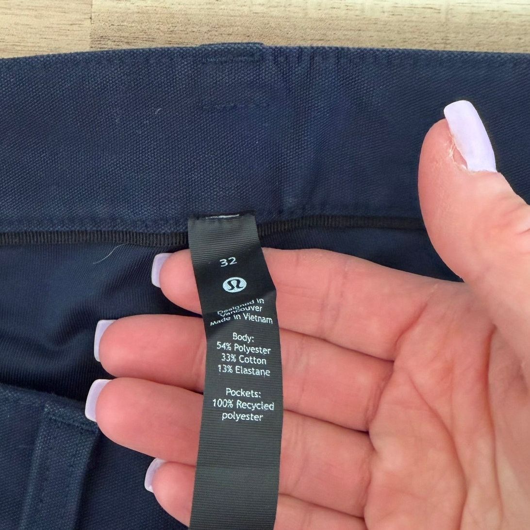 Lululemon Lululemon Navy Blue Flat Front Chino Pants Sz 32 Size US 32 / EU 48 - 2 Thumbnail