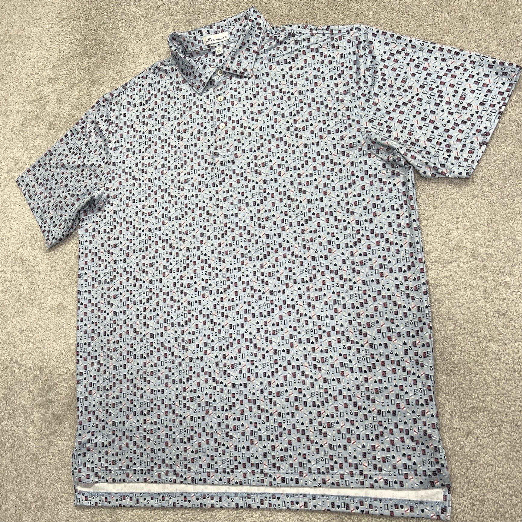 Peter Millar Peter Millar Polo Shirt Mens XL Blue Summer Comfort All Over Golf Bottle Drinks Polo Shirt OG Size US XL / EU 56 / 4 - 3 Thumbnail