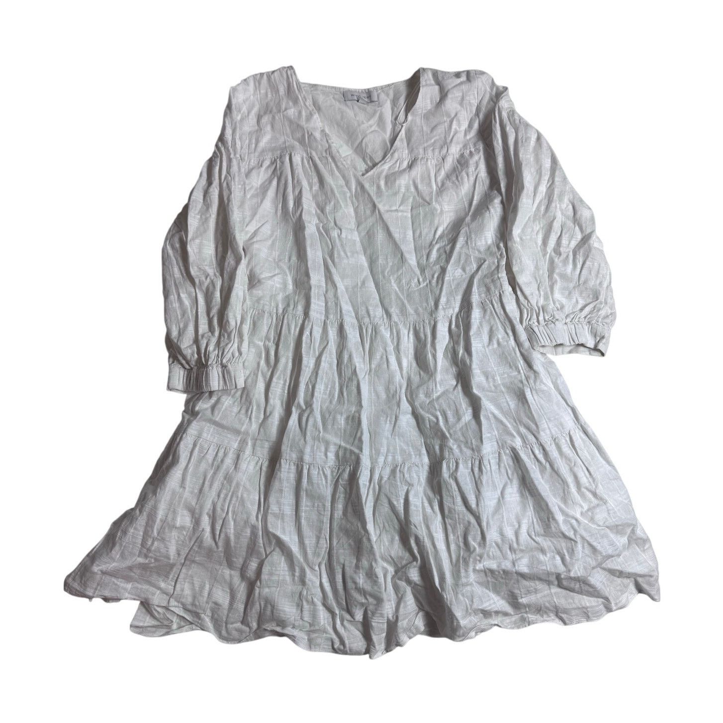Other Witchery White Tiered Cotton Linen Blend Mini Dress Size 16 Size XXL / US 16-18 / IT 52-54 - 1 Thumbnail
