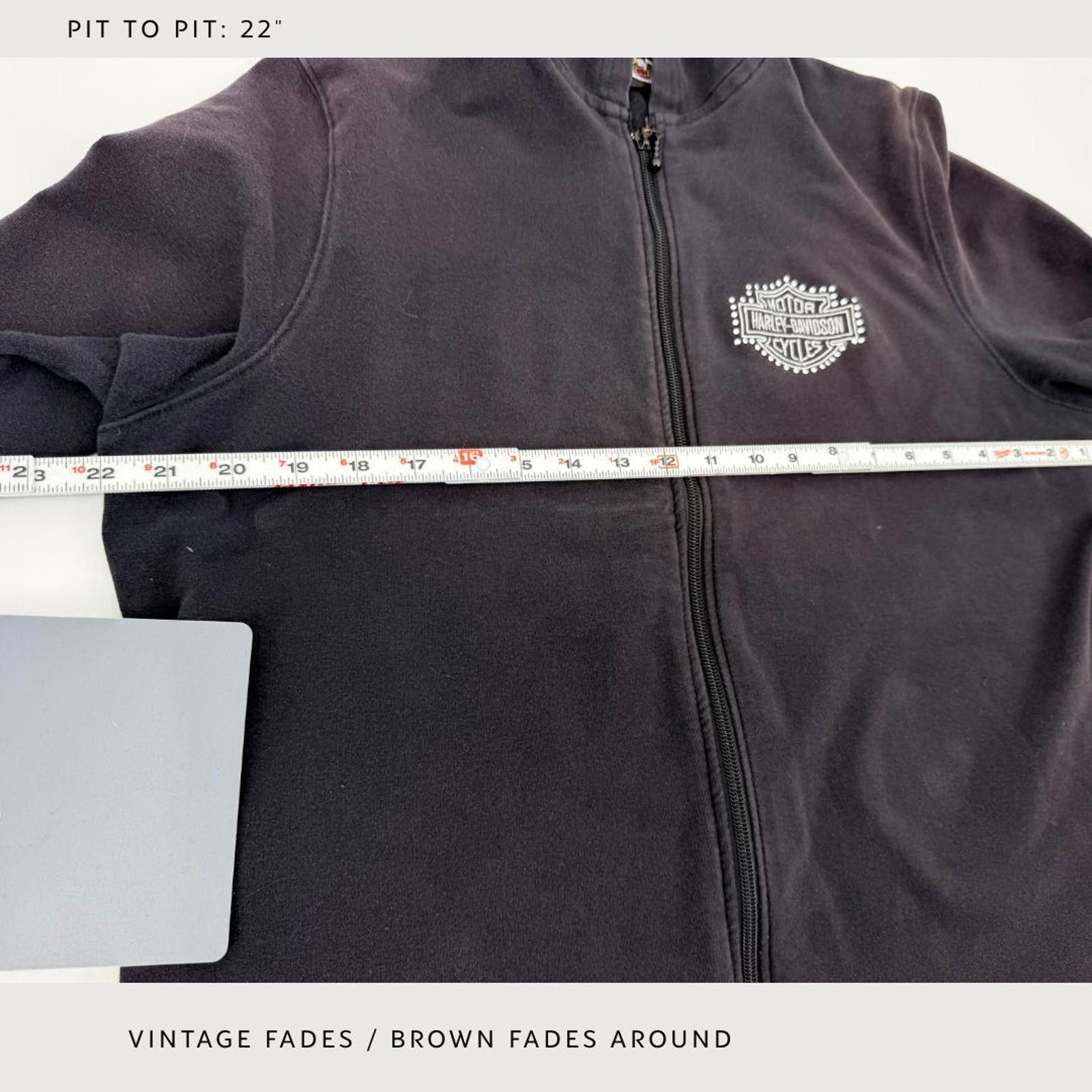 Harley Davidson Vintage Harley Davidson Hoodie Full Zip Black XXL- Y2K Size ONE SIZE - 6 Thumbnail