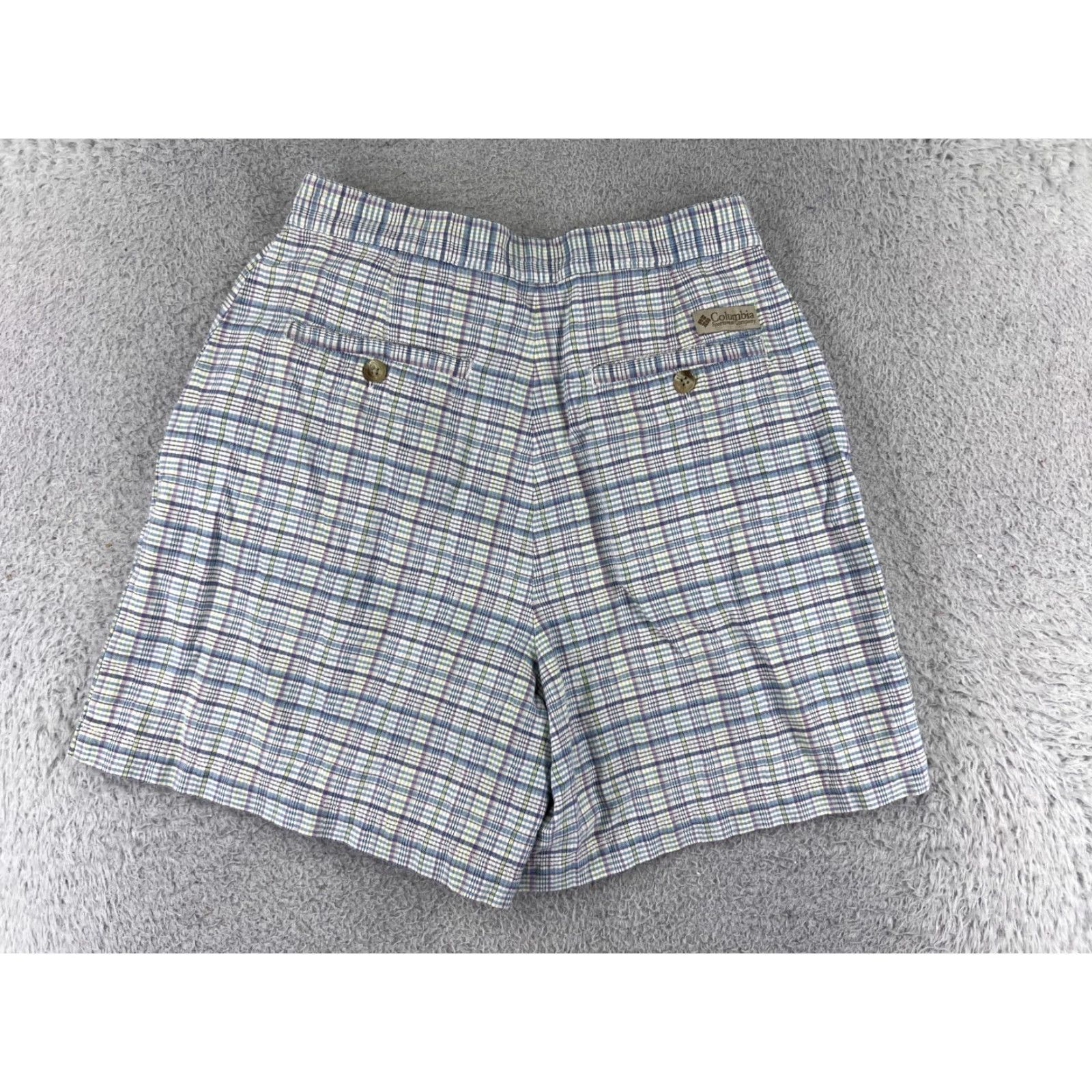 Vintage Columbia Women Skort Blue Plaid Cargo Activewear Golf with Pockets 24 in Waist Regular Size 42" / US 20 - 2 Thumbnail