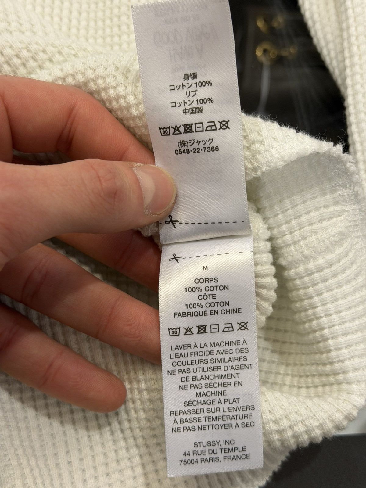 Stussy Stussy Raglan Thermal Waffle LS Shirt - White Size US M / EU 48-50 / 2 - 7 Thumbnail