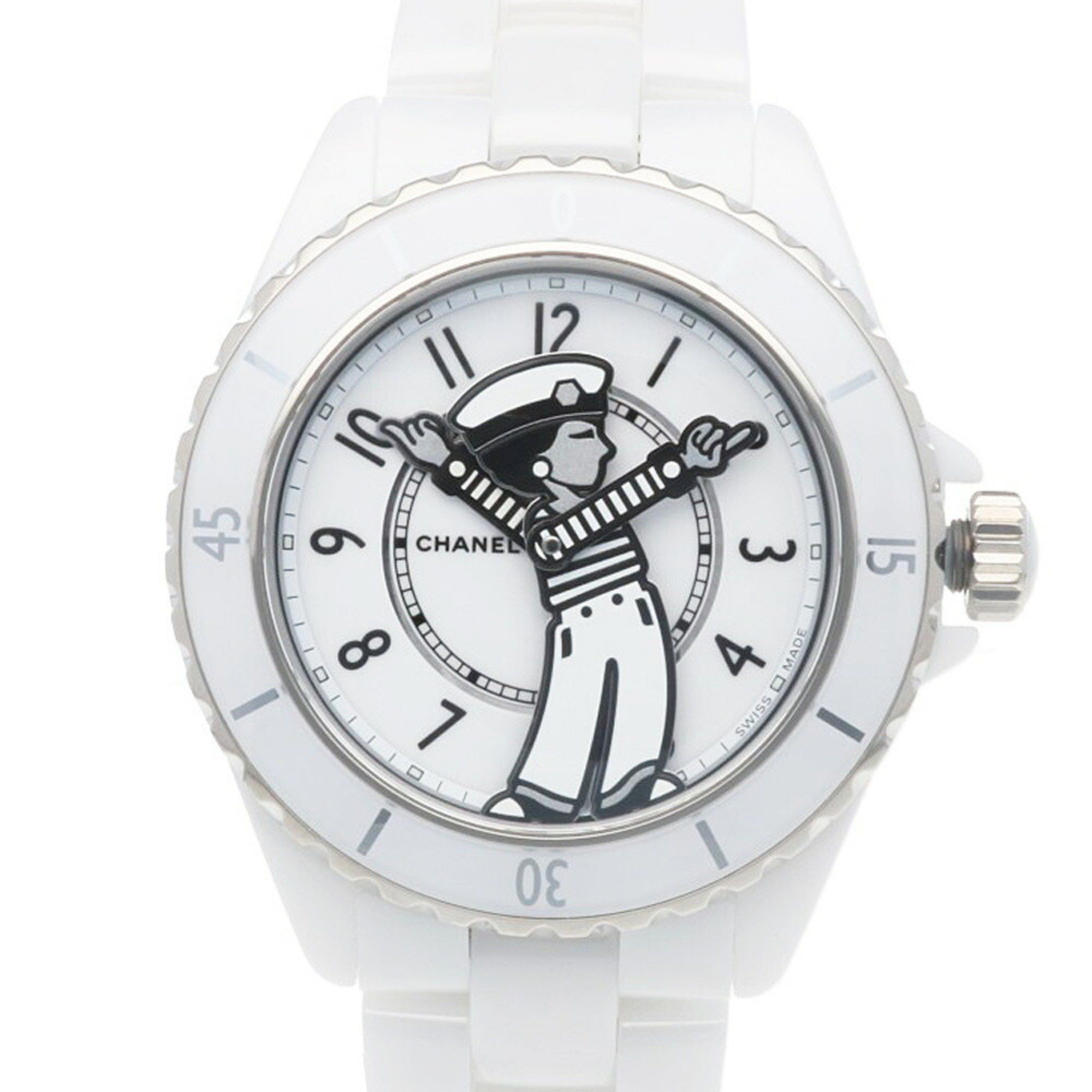 Chanel Chanel Mademoiselle J12 La Pausa Watch, White Ceramic H7481, Automatic, Men's, CHANEL, Manufacturer's, Overhauled Size ONE SIZE - 1 Thumbnail