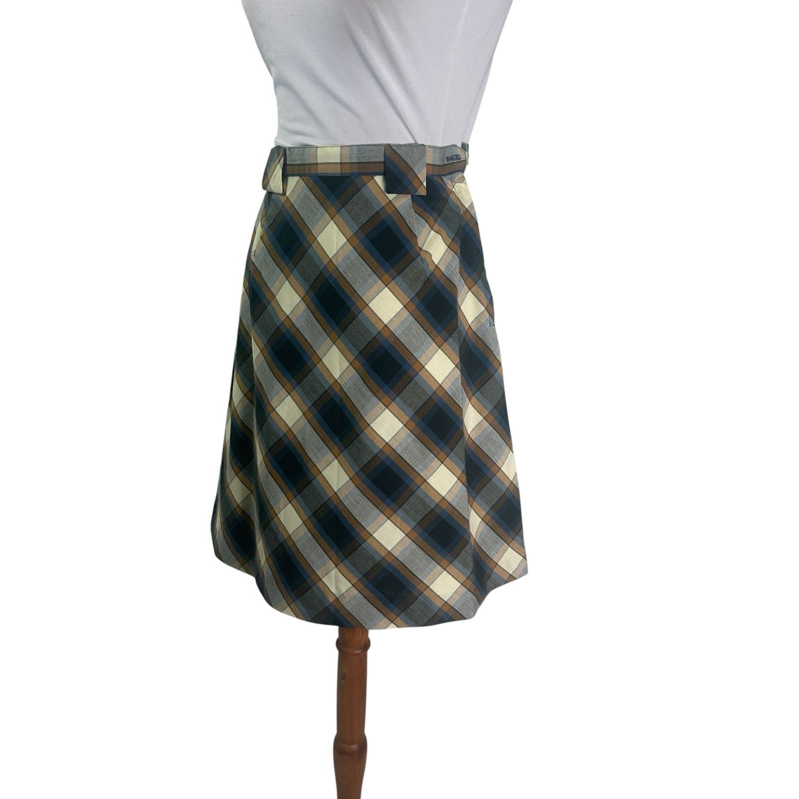 Vintage Vintage 1970s Summit of Boston Plaid Prep Mini Skirt XS Size 24" / US 00 / IT 34 - 3 Thumbnail