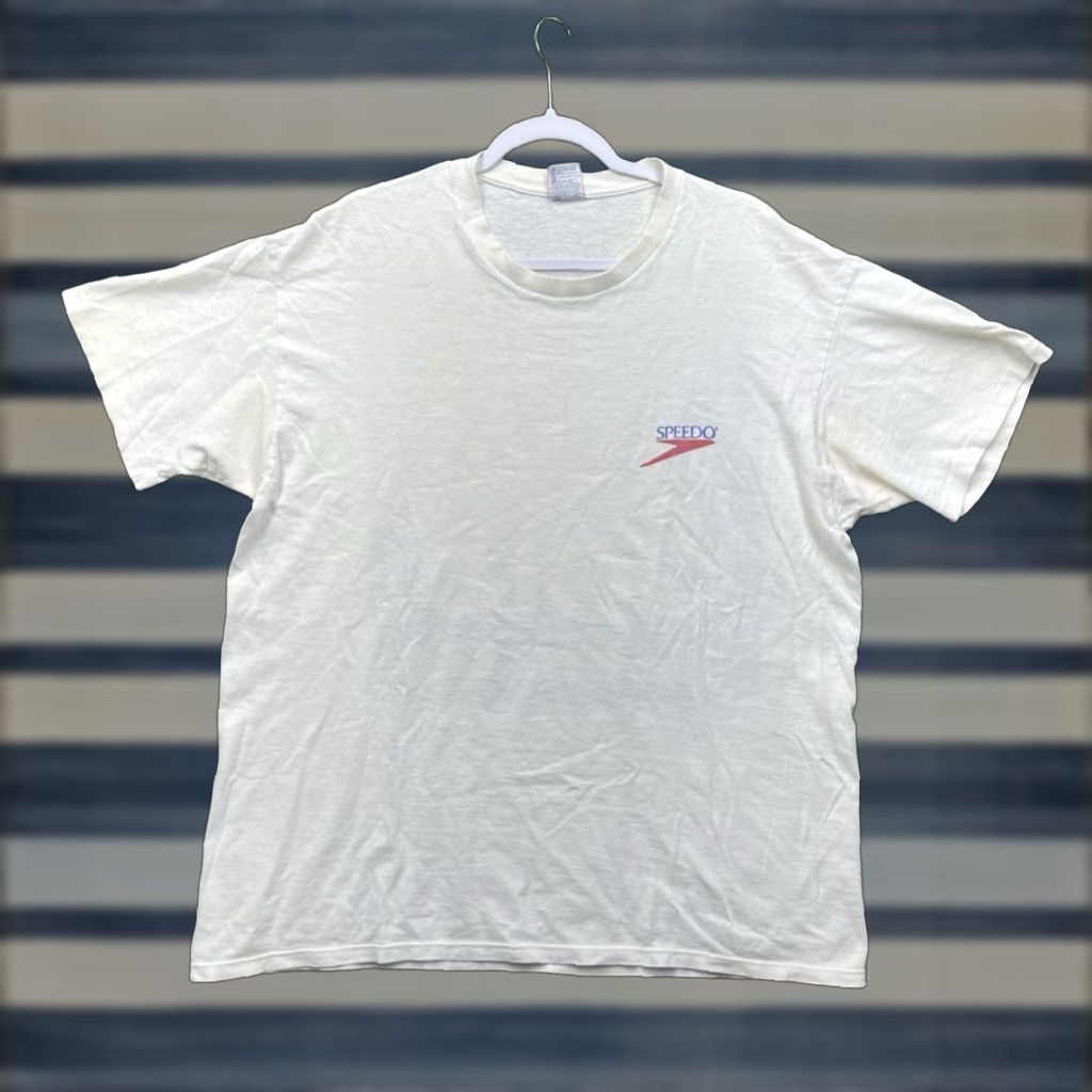 Speedo VINTAGE Speedo Shirt Mens XL USA Made Short Sleeve 1996 White 90s USA Shirt Mens XL Speedo Journey Size US XL / EU 56 / 4 - 1 Thumbnail