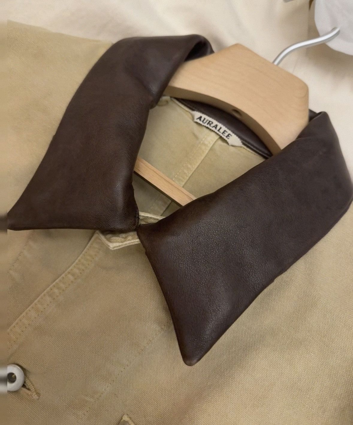 Auralee Auralee Leather Trimmed Duck Barn Jacket Sz JP 3 MSRP $905 Size US S / EU 44-46 / 1 - 9 Thumbnail