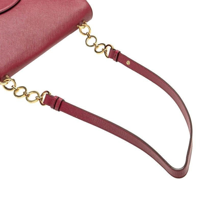 Salvatore Ferragamo Salvatore Ferragamo Leather Gancini Chain Shoulder Bag Pink Size ONE SIZE - 5 Thumbnail