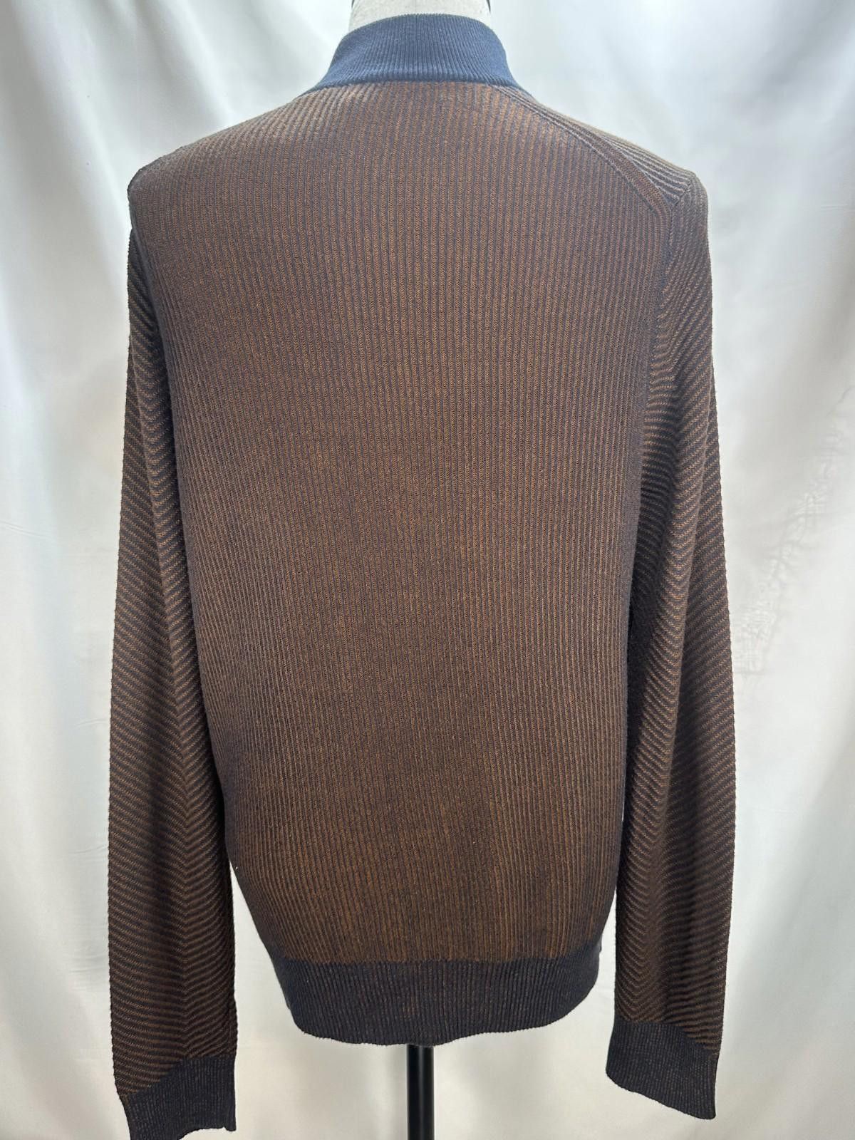 Perry Ellis Perry Ellis 1/4 Zip Double Knit Fabric Pullover Brown Mens L Size US L / EU 52-54 / 3 - 3 Thumbnail