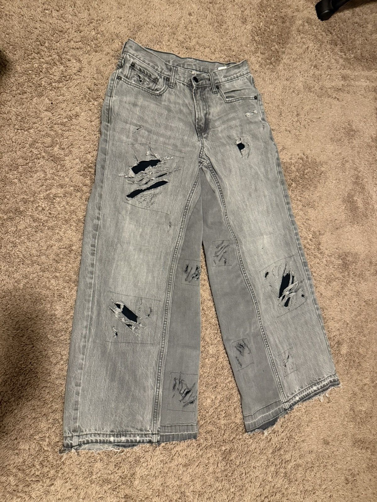 Other Supper baggy grey distressed jeans Size US 30 / EU 46 - 2 Thumbnail