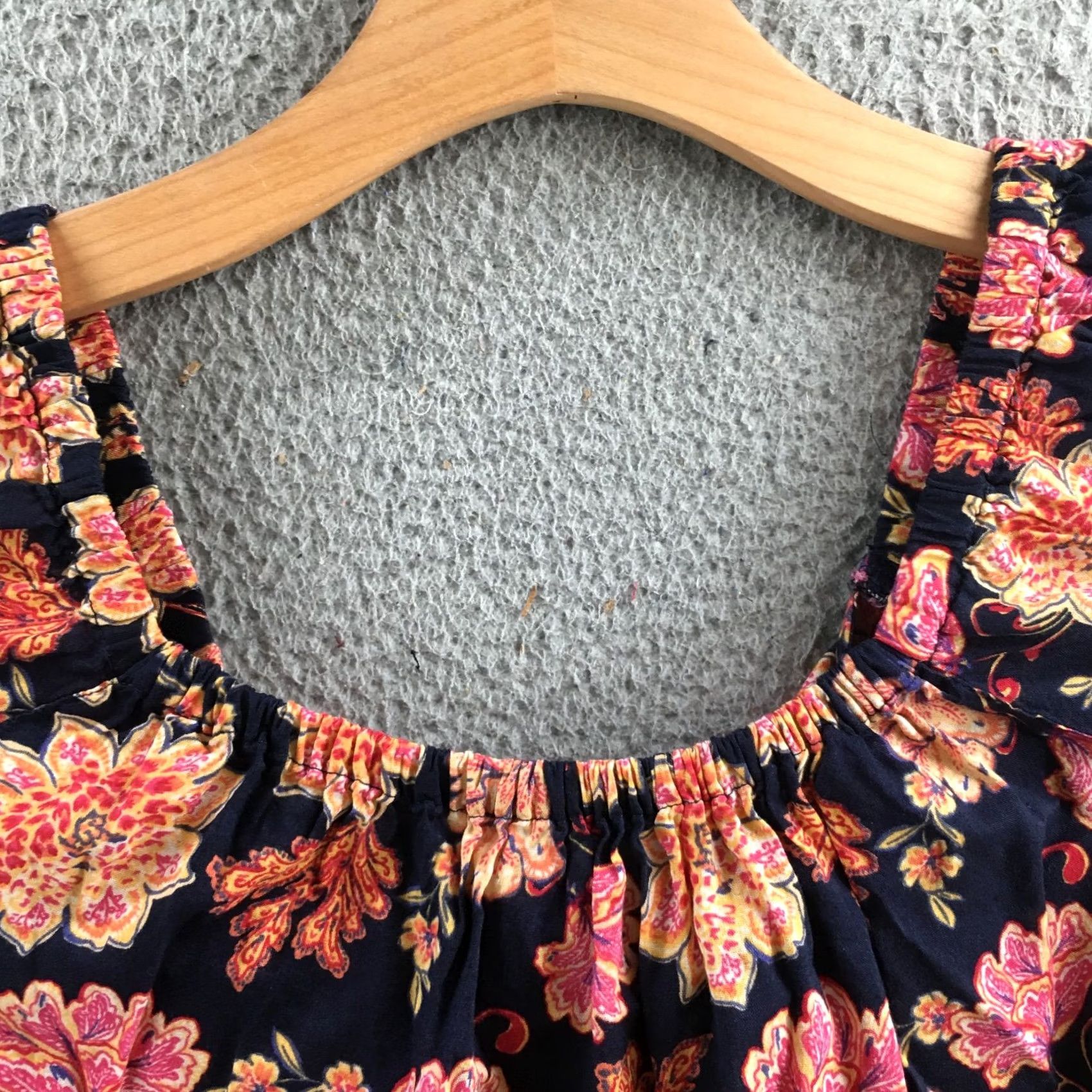 Old Navy Old Navy Womens M Multicolor Cotton Blend Floral Tie-Back Swing Blouse Size M / US 6-8 / IT 42-44 - 3 Thumbnail