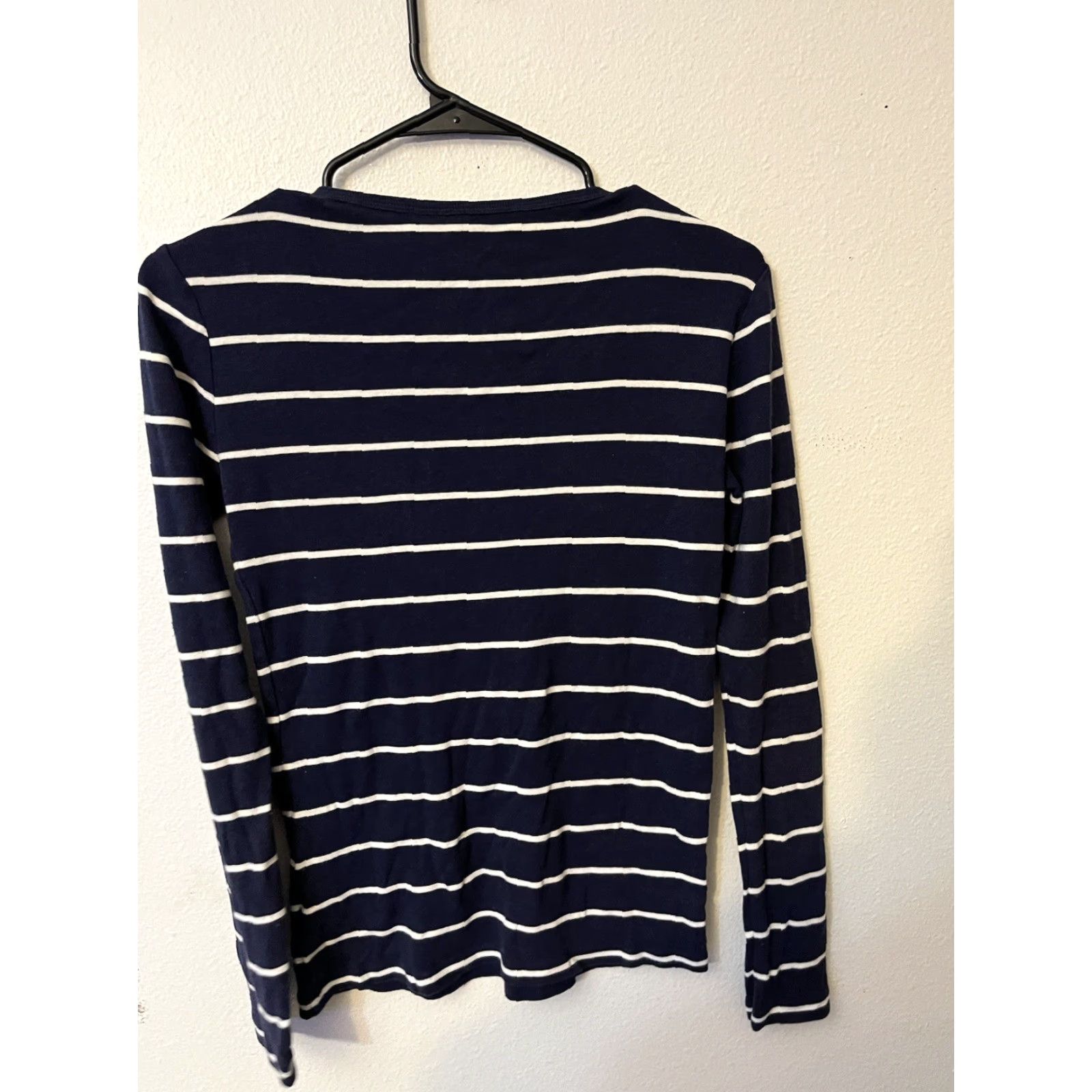 Gap VINTAGE Gap Women's T-Shirt Size M Medium Casual Striped Cotton Modal Spandex V-Neck Size M / US 6-8 / IT 42-44 - 3 Thumbnail