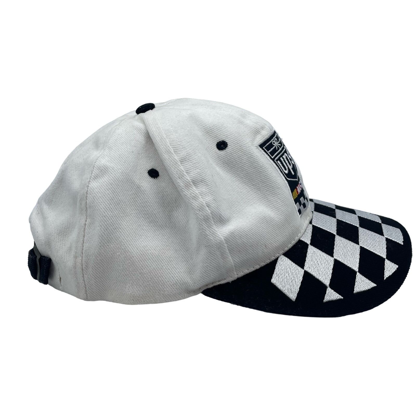 NASCAR NASCAR UPS Hat Cap Black White Checker Adjustable Vintage Size ONE SIZE - 4 Thumbnail
