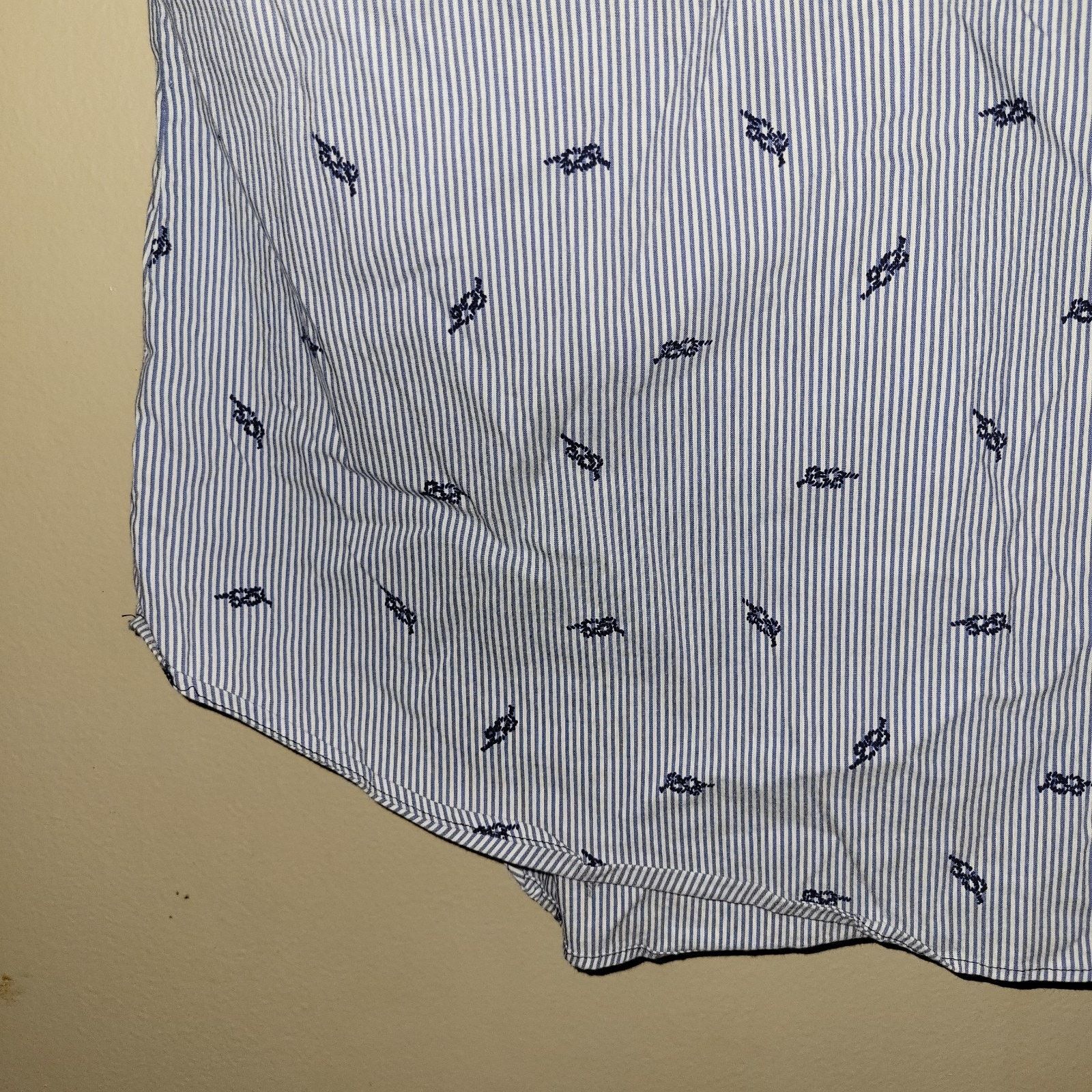 Zara ZARA Basic M Blue White Pinstriped Cotton Blend Shirt Boat Size M / US 6-8 / IT 42-44 - 6 Thumbnail