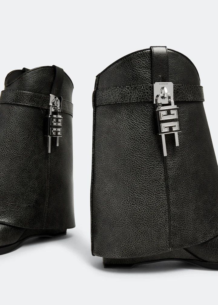 Givenchy o1n1vont0326 Shark Lock Cowboy Boots in Black Size US 7 / IT 37 - 2 Thumbnail