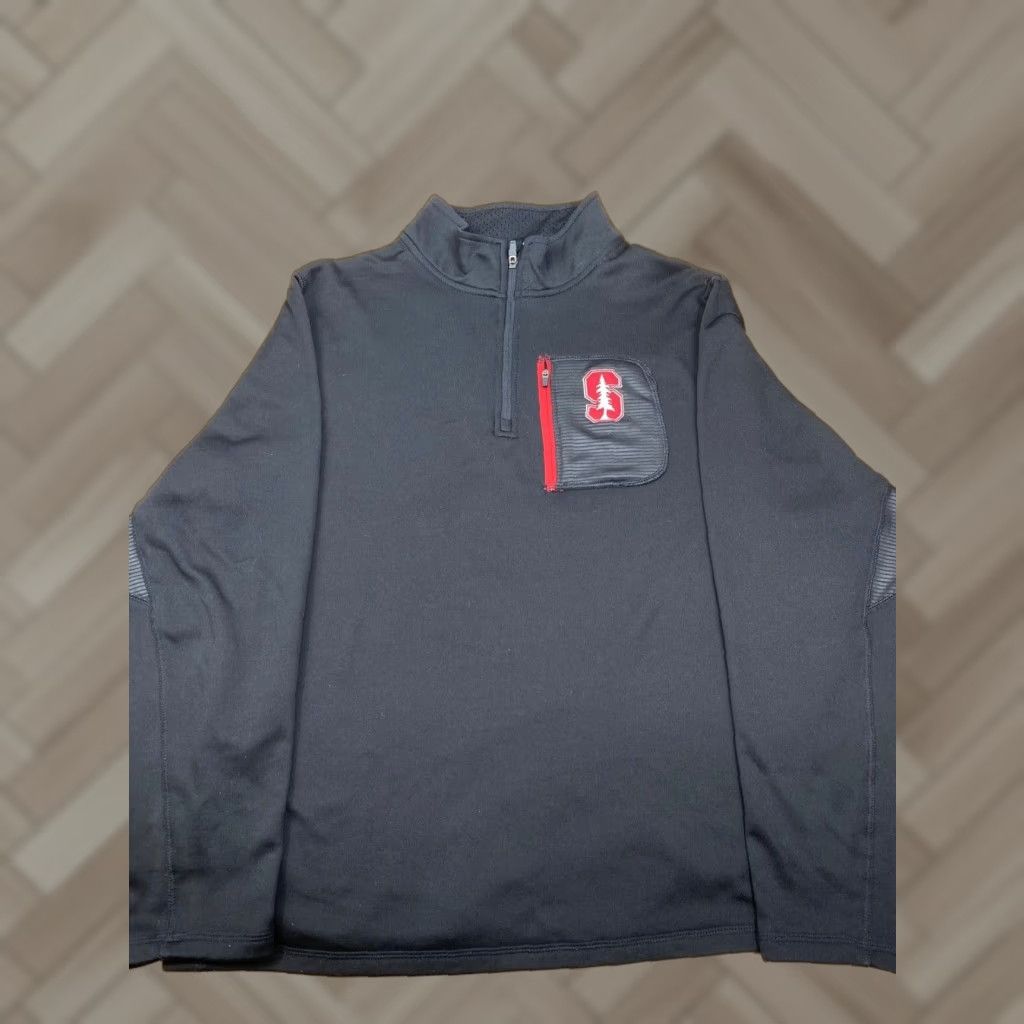 Vintage Campus Heritage Stanford Cardinals 1/4 Zip Sweater XL Black Unisex Pullover Size US XL / EU 56 / 4 - 1 Thumbnail