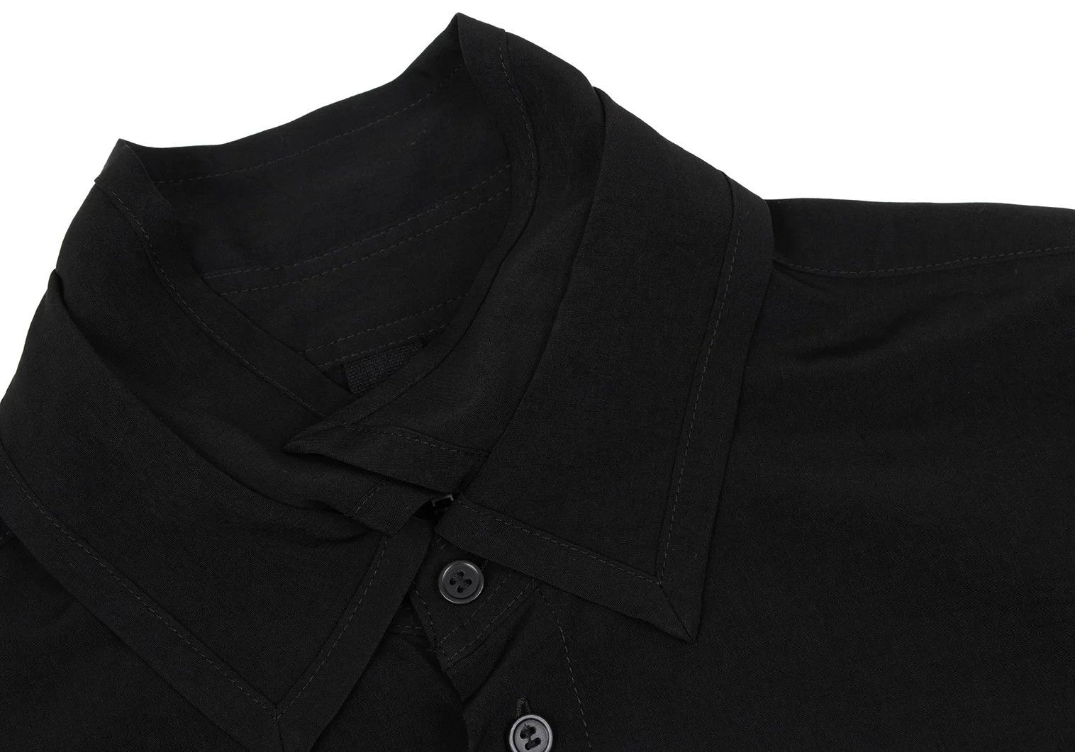 Yohji Yamamoto Long Back Hem Double Collar Shirt in Black Size US L / EU 52-54 / 3 - 4 Thumbnail
