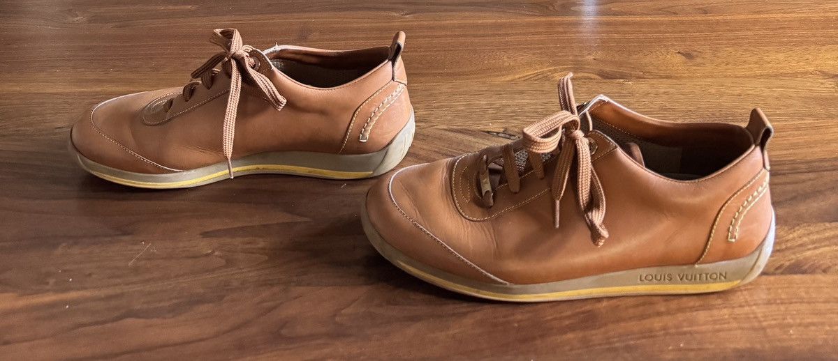 Louis Vuitton Louis Vuitton Cognac Leather Sneakers Size US 8.5 / IT 38.5 - 3 Thumbnail