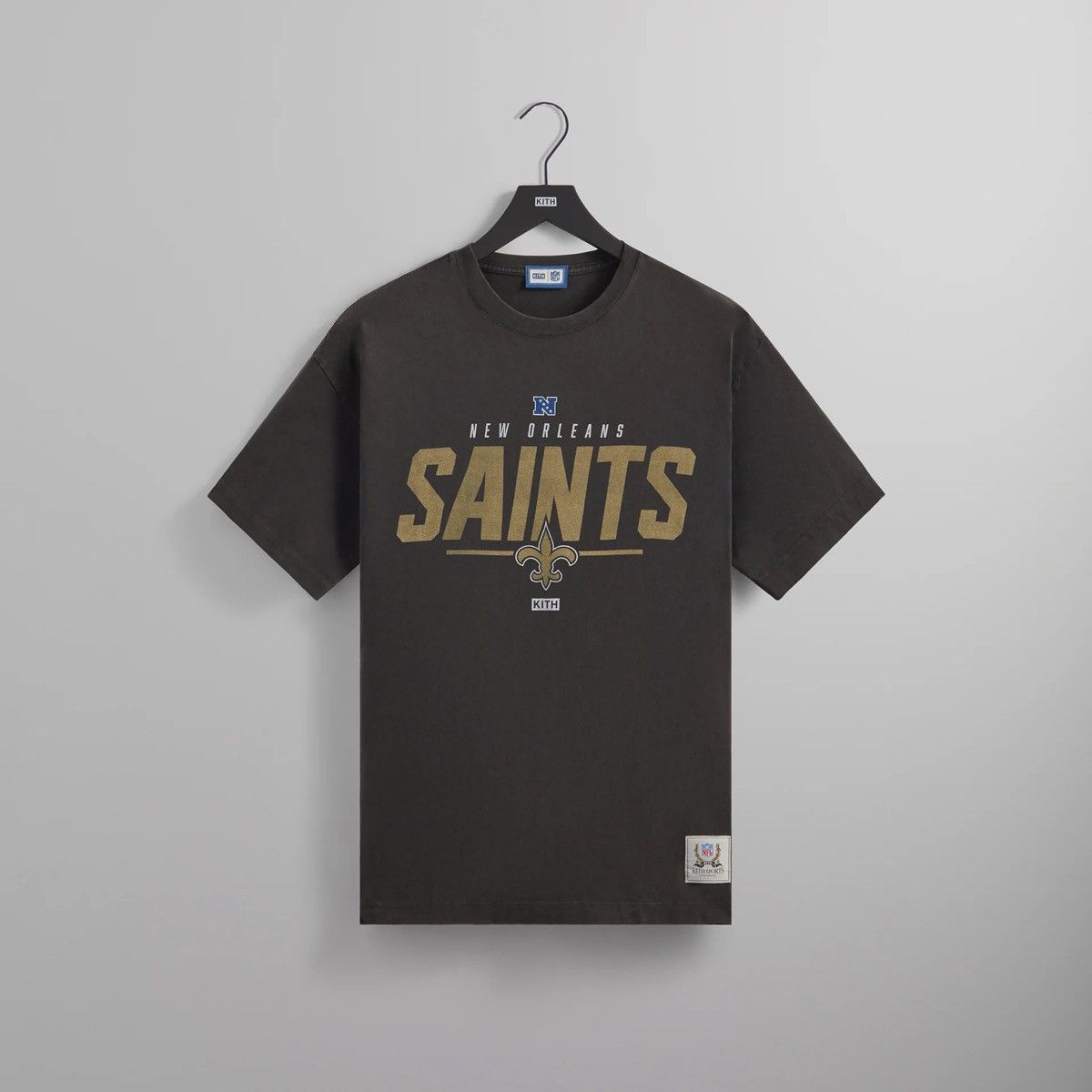 image of Kith x Nfl Saints Vintage Tee - Black - Xl, Men's