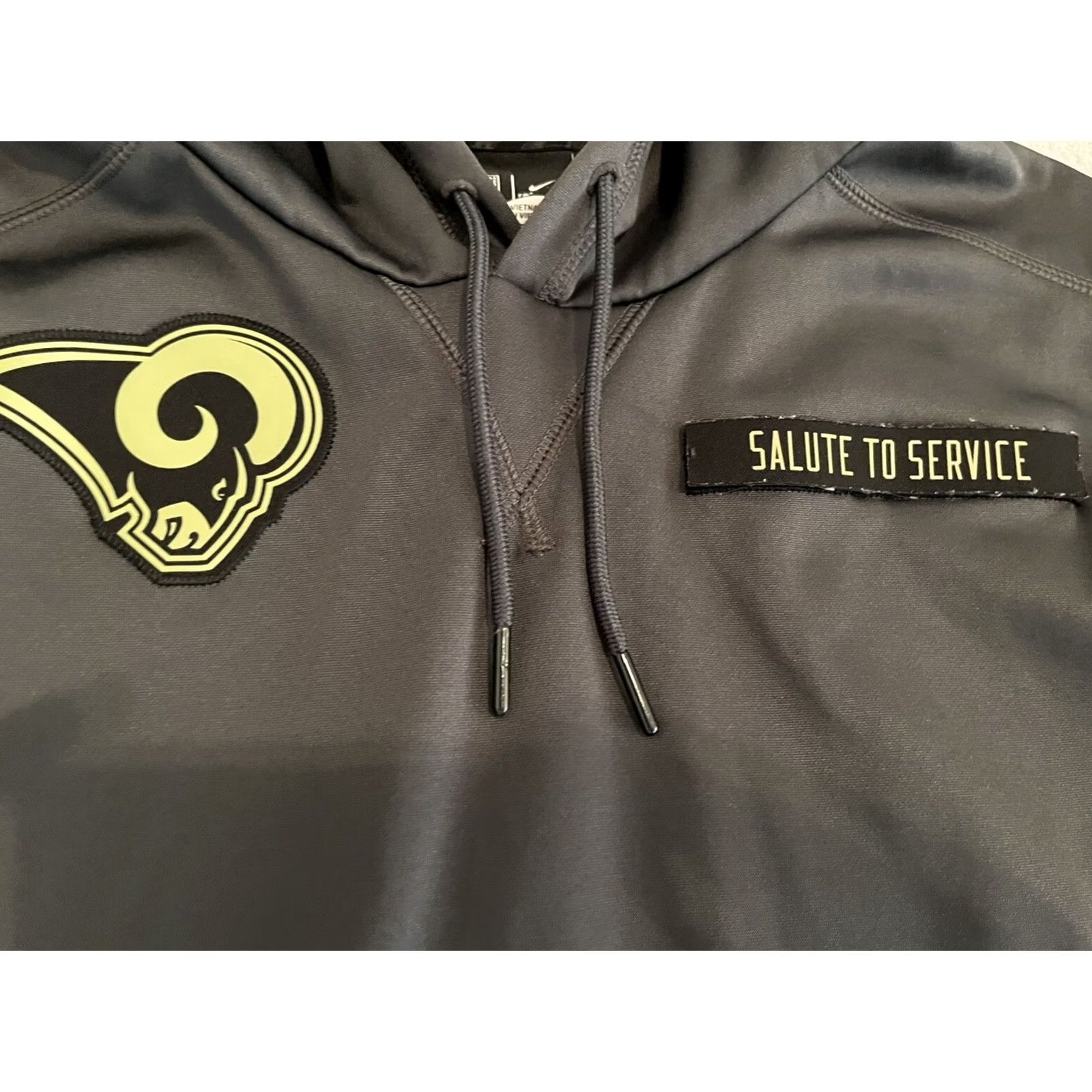 Nike Nike Pullover Hoodie Sports Defense Salute To Service Los Angeles Rams Gray M Medium Men Size US M / EU 48-50 / 2 - 2 Thumbnail