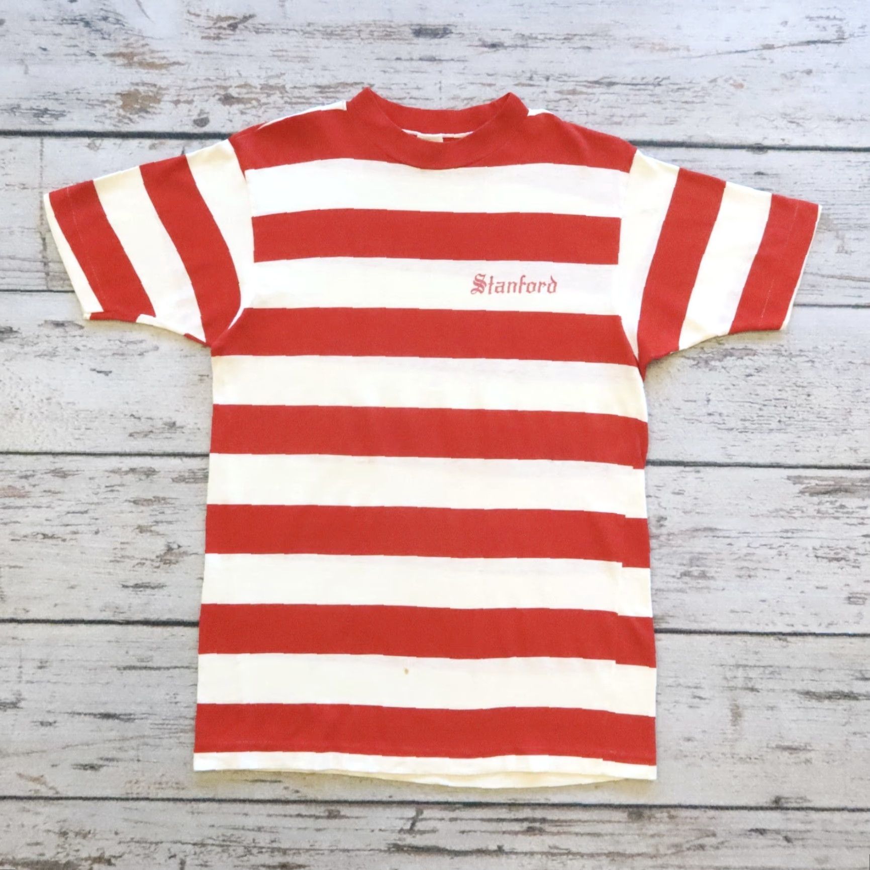 Champion Vintage Champion Stanford University Stripe Tshirt by Waldo 60s Red L Mens Shirt Size US L / EU 52-54 / 3 - 2 Thumbnail