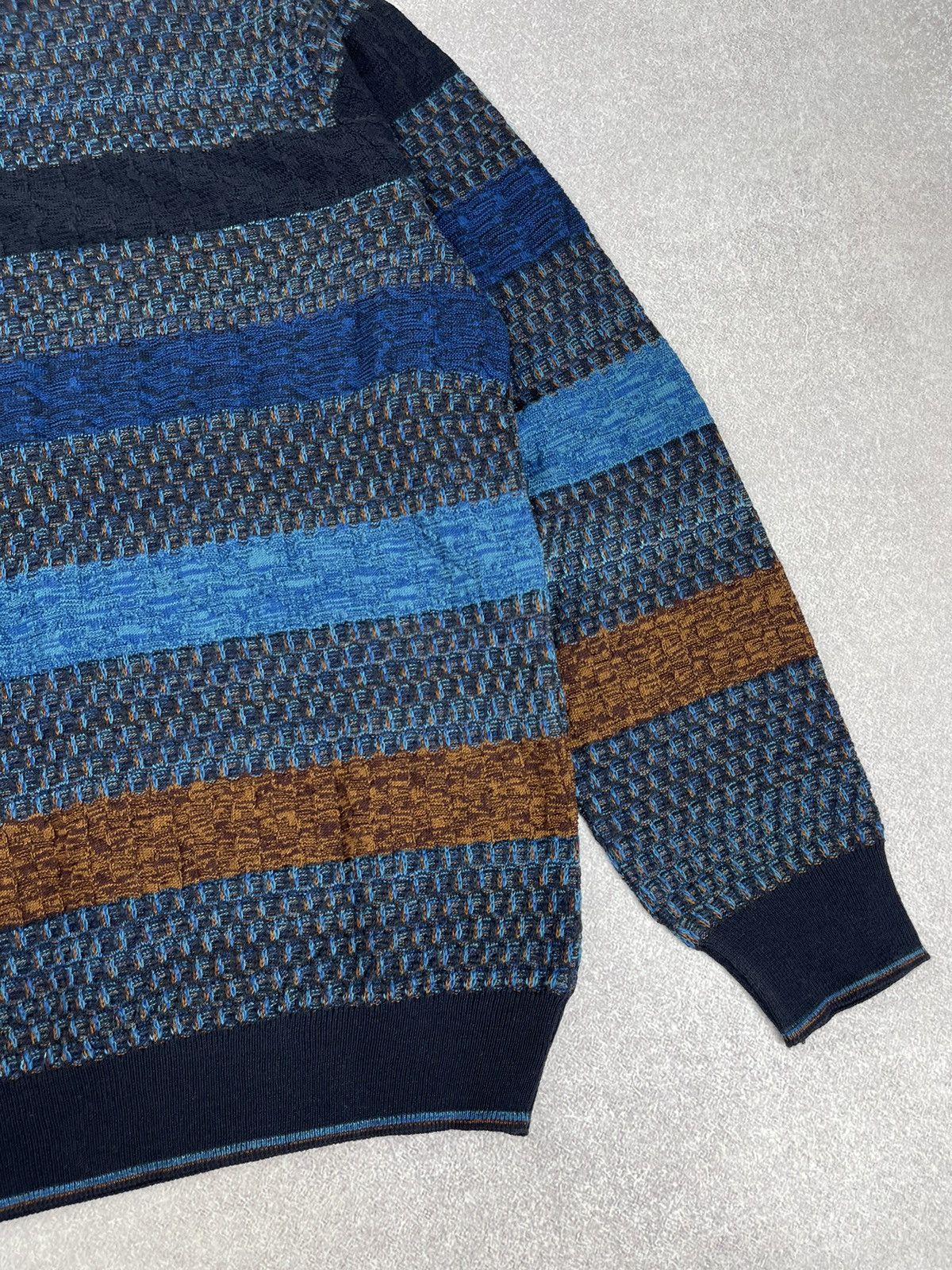 Designer Montechiaro Striped Multiclor Knit Sweater Men’s Size 54 Size US L / EU 52-54 / 3 - 11 Thumbnail