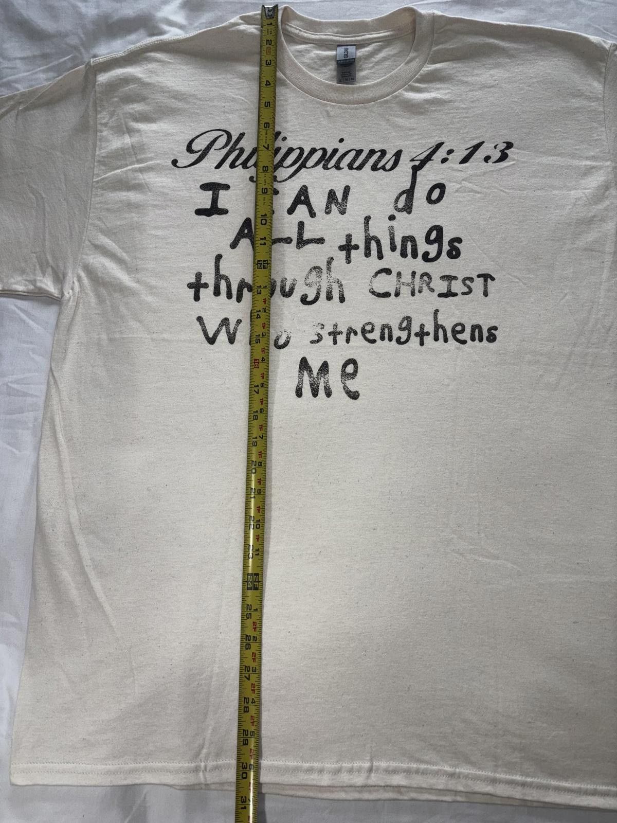 Gildan Philippians 4:13 Inspirational Graphic T-Shirt Size US XL / EU 56 / 4 - 9 Thumbnail