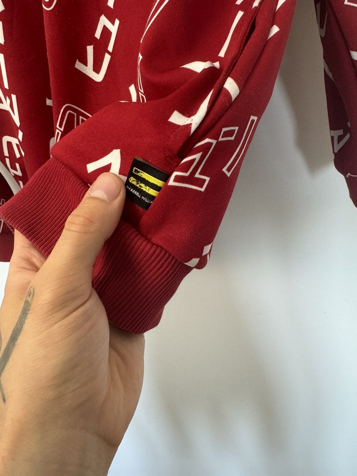 Adidas × Pharrell Adidas x Pharrell Williams Red Crewneck Monogram Streetwear Size US S / EU 44-46 / 1 - 3 Thumbnail