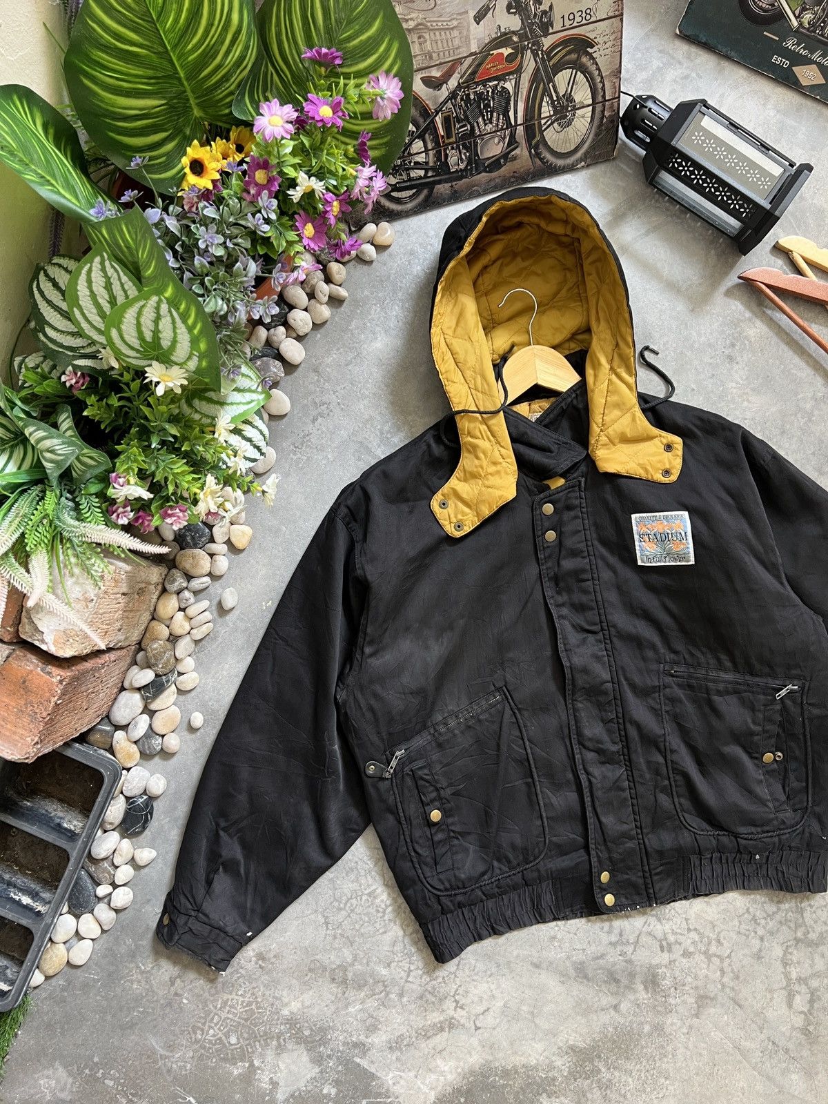 Japanese Brand × Vintage Vintage 🔥 Stadium Full Flower Bomber Jacket With Hoodie Size US L / EU 52-54 / 3 - 3 Thumbnail