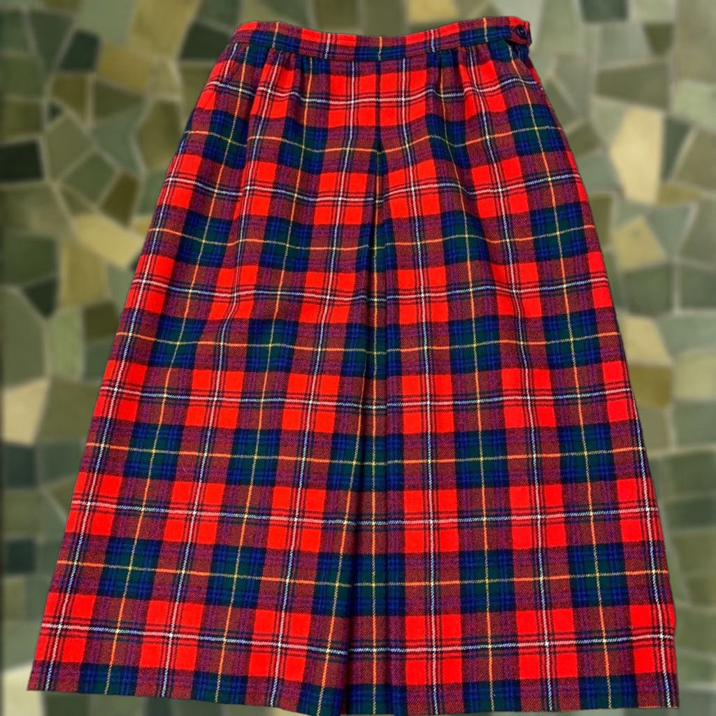 Pendleton VTG Pendelton Skirt Womens 26" Waist Boyd Tartan Plaid Wool Midi USA Lined Pockets Size 26" / US 2 / IT 38 - 1 Thumbnail