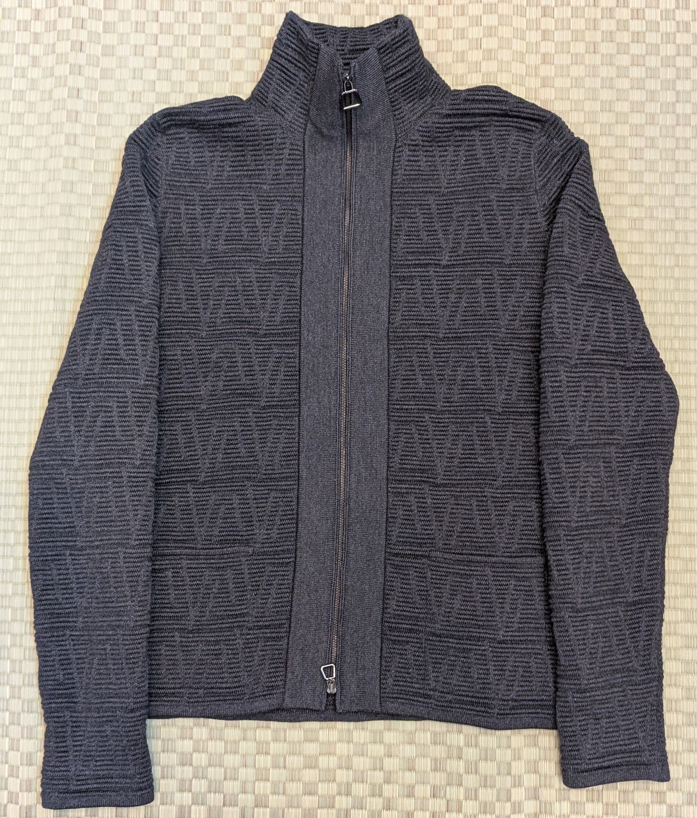 Akris Akris Graphite Jacquard Zip Cardigan Wook Silk Size S / US 4 / IT 40 - 1 Thumbnail