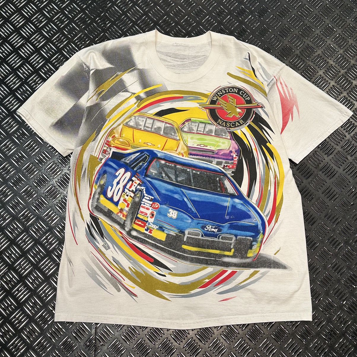 Image of Vintage Nascar Winston Cup T-Shirt in White, Men's (Size XL)