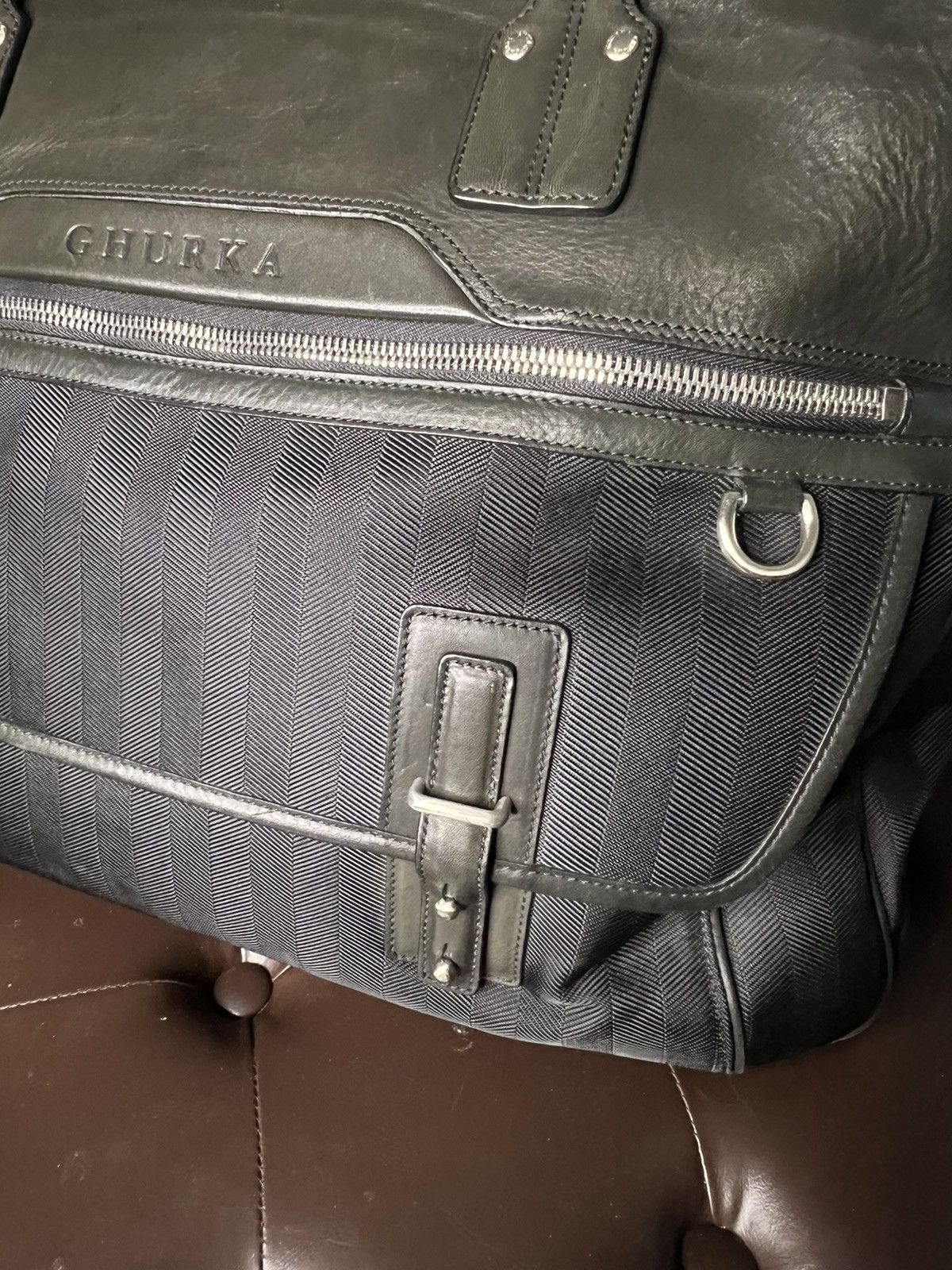 Ghurka Ghurka black leather carry on travel duffle bag Size ONE SIZE - 8 Thumbnail