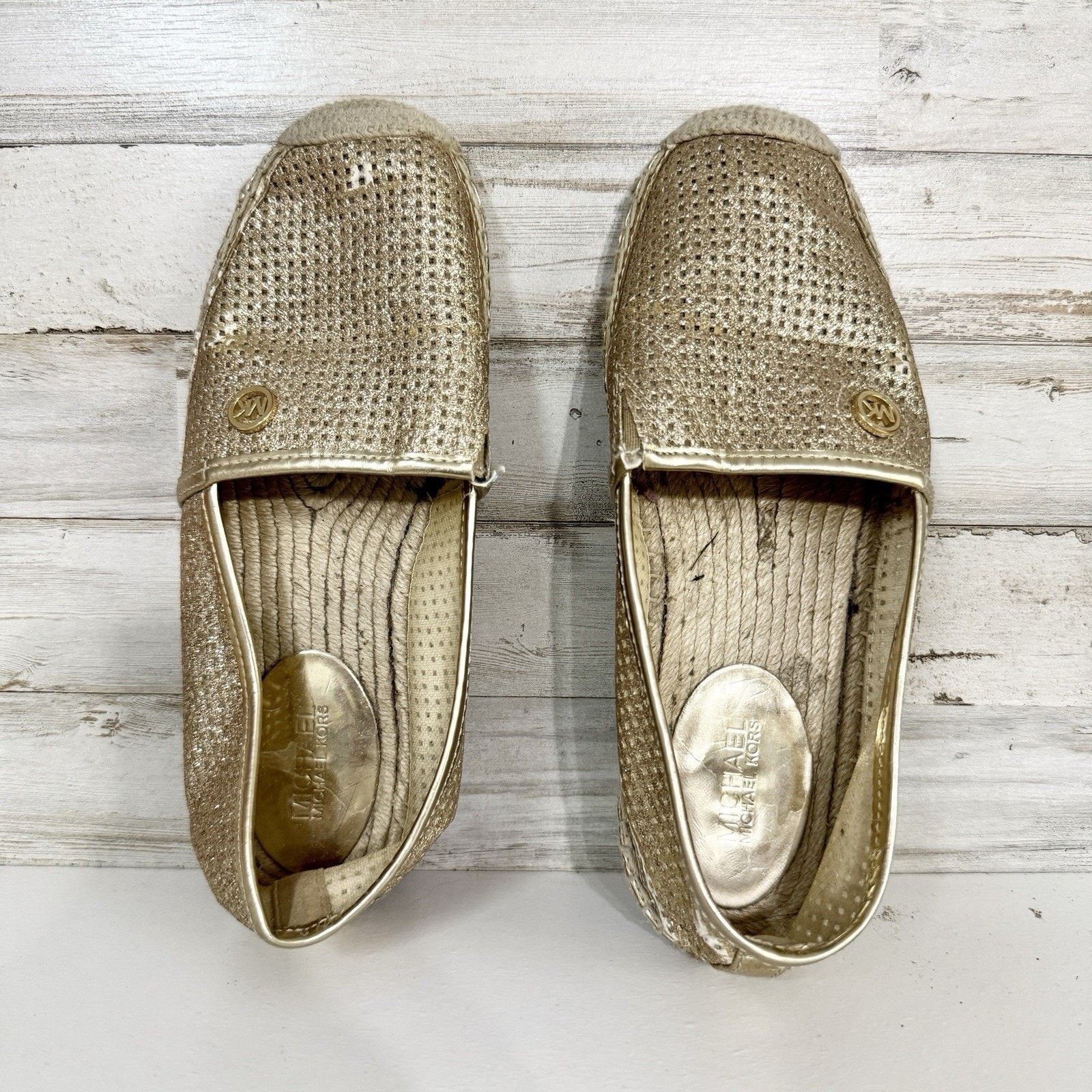 Michael Kors Michael Kors Shoes 5M Metallic Gold Embellished Espadrilles Size US 5 / IT 35 - 1 Thumbnail