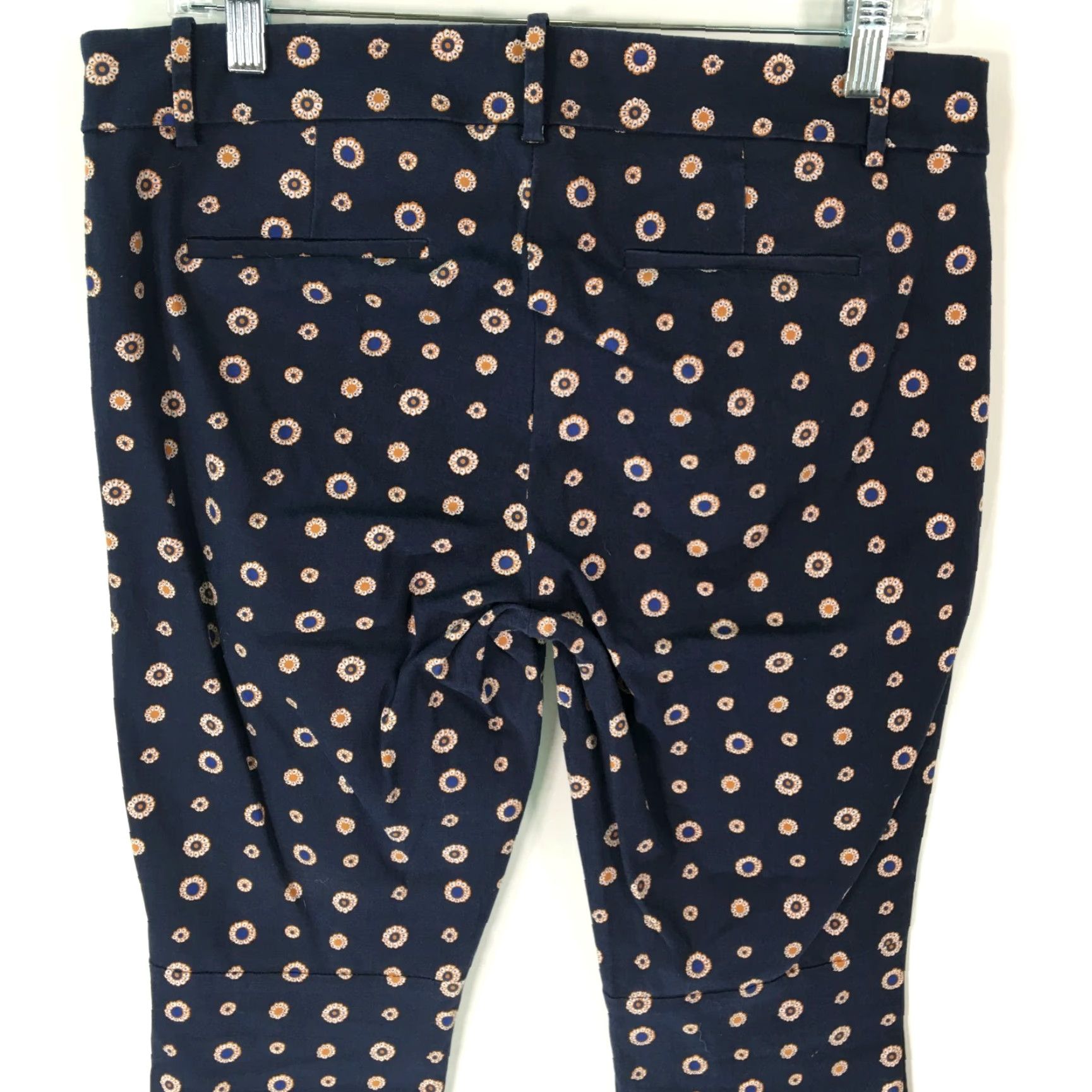 Vintage J.Crew Women's Mid Rise Casual Floral Capri Pants Size 8 Navy Blue Size 30" / US 8 / IT 44 - 4 Thumbnail