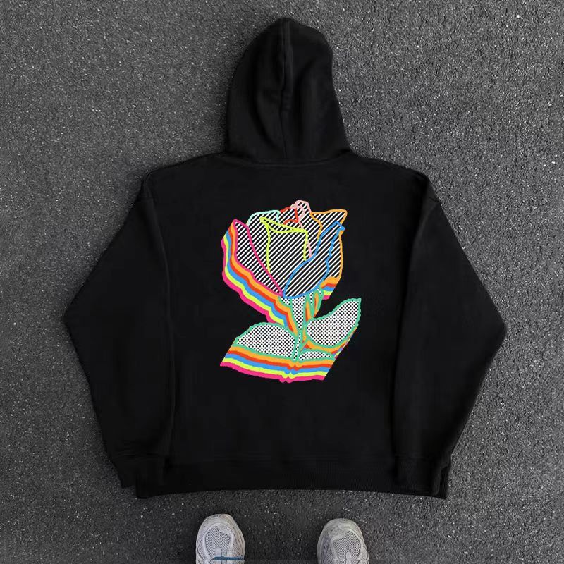Japanese Brand Vintage Street Hip Hop Pixel Flower Print Hooded Sweatshirt Size US L / EU 52-54 / 3 - 3 Thumbnail
