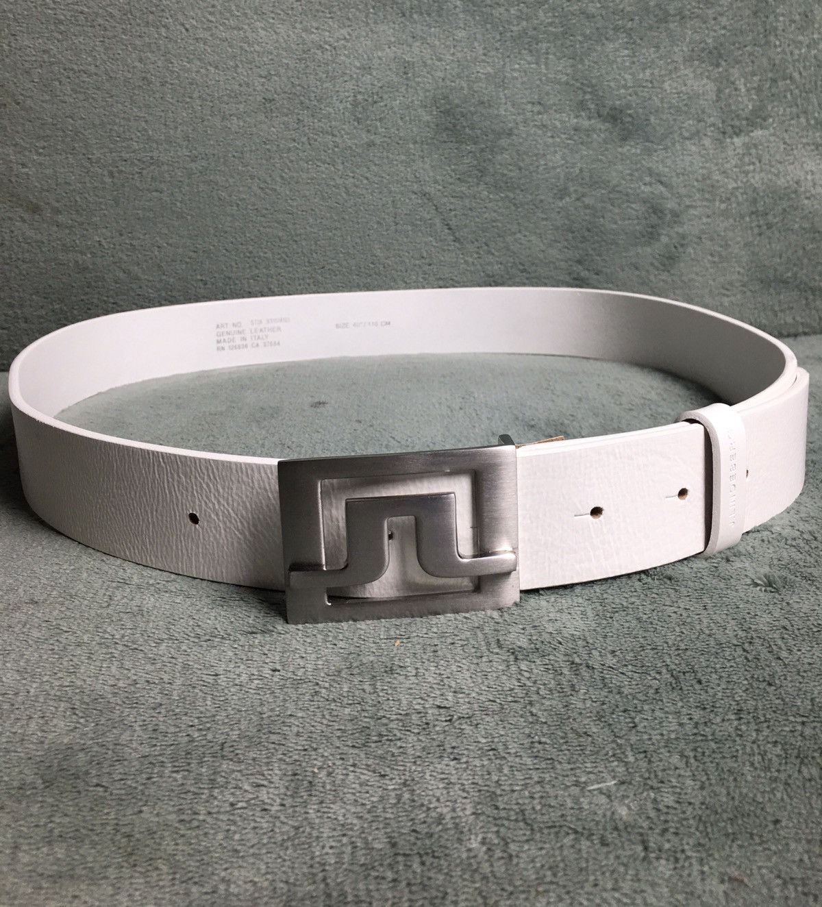 J.Lindeberg J. Lindeberg Leather White Logo Buckle Belt Size 40" 110 cm Size 40 - 2 Thumbnail