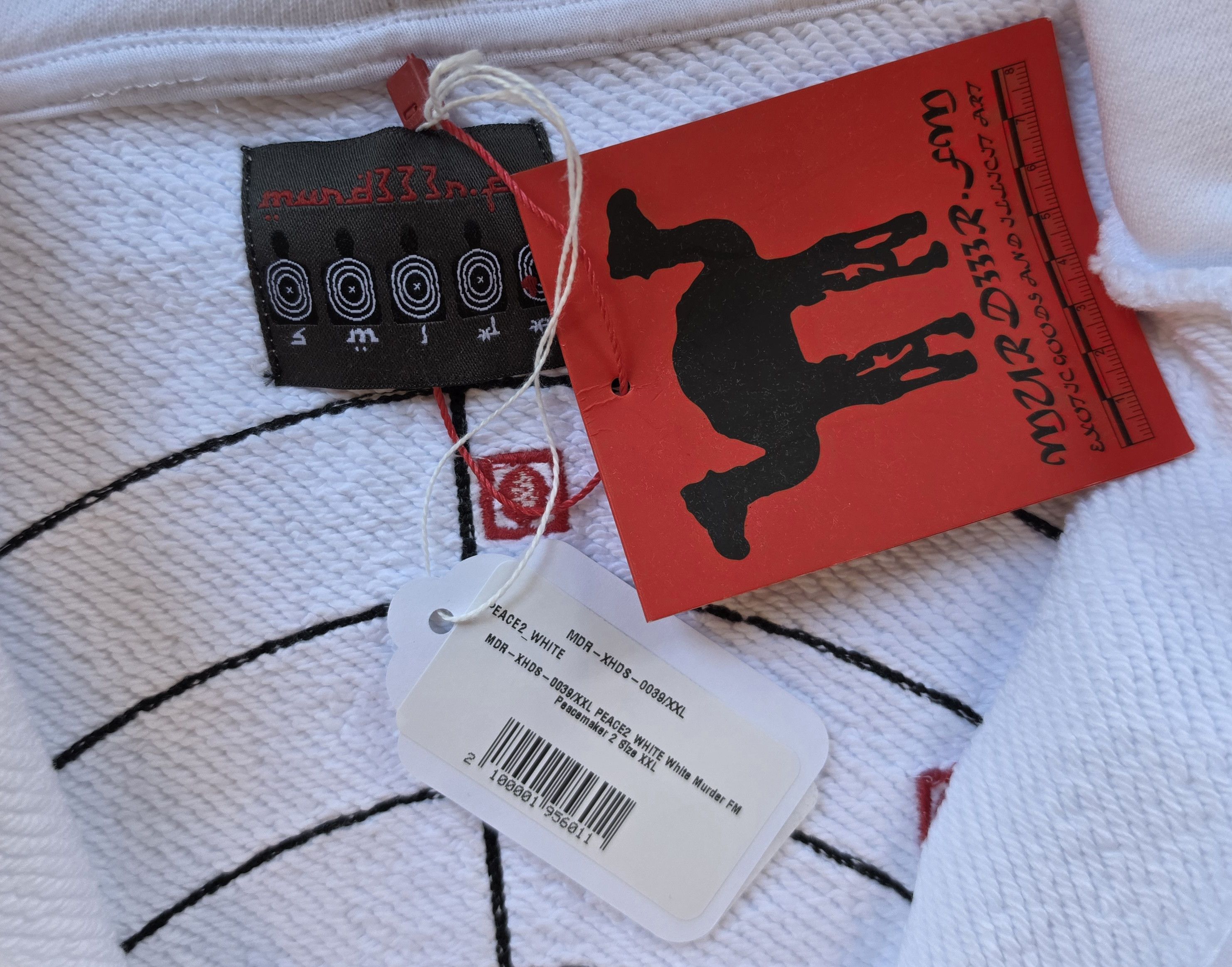 murd333r.fm MURD333R.FM WHITE PEACEMAKER HOODIE Size US XXL / EU 58 / 5 - 3 Thumbnail