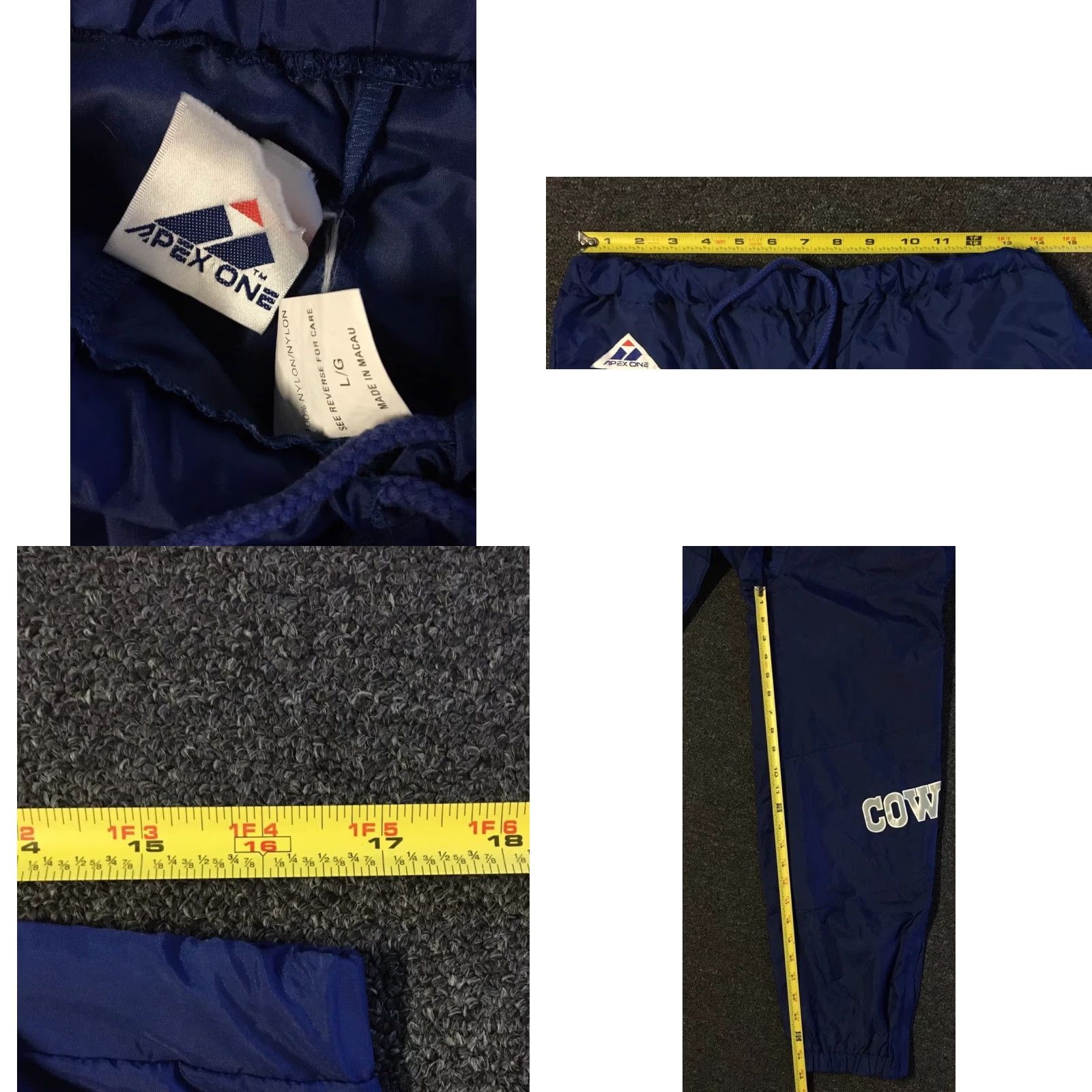 NFL VINTAGE 90s Dallas Cowboys Windbreaker Pants S NFL Football Track Grunge PE School Sports USA Mens Size US 29 - 8 Thumbnail