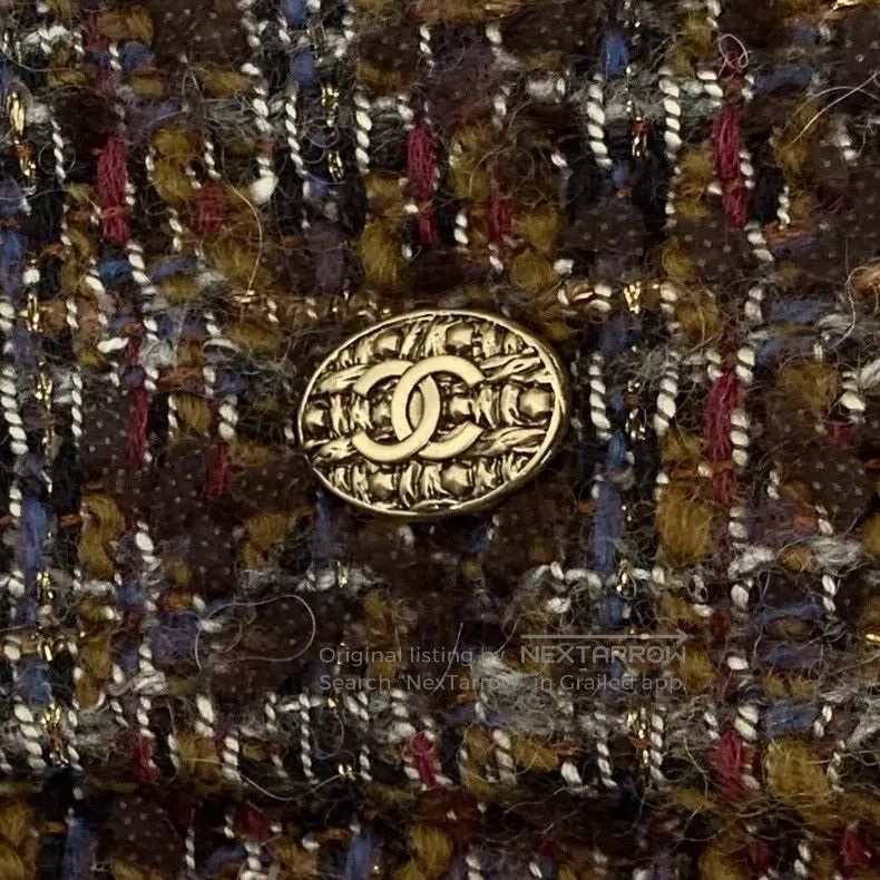Chanel Chanel Deep Forest Series Dark Brown Plaid Woven Tweed Cas Size 25" / US 0 / IT 36 - 5 Thumbnail