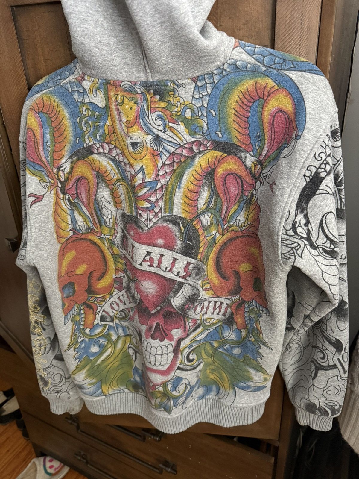 Christian Audigier Vintage Really Point All Over Print Tattoo Hoodie Size US M / EU 48-50 / 2 - 5 Thumbnail