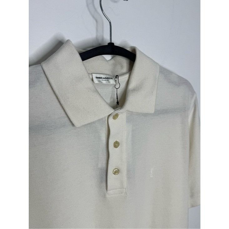 Saint Laurent Paris Saint Laurent Cassandre Polo Shirt Natural White Men’s Small Size US S / EU 44-46 / 1 - 2 Thumbnail