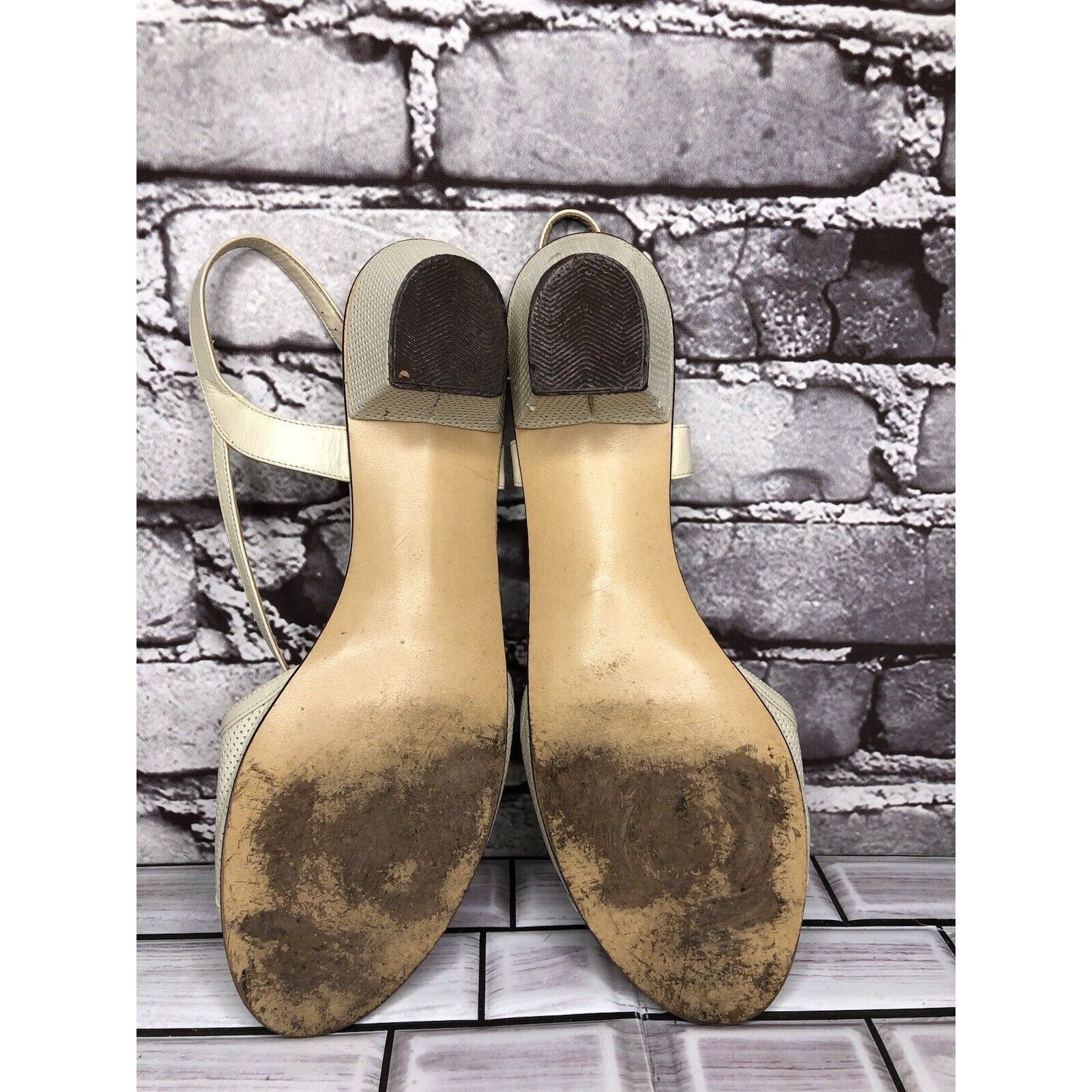 Other Selby Ivory Leather Perforated Peep Toe Heel Strap Sandals W Size US 8.5 / IT 38.5 - 6 Thumbnail