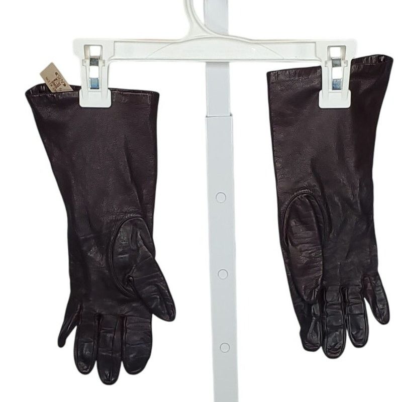 Anne Klein Anne Klein Brown Genuine Leather Gloves Fully Lined Size 7.5 Size ONE SIZE - 3 Thumbnail
