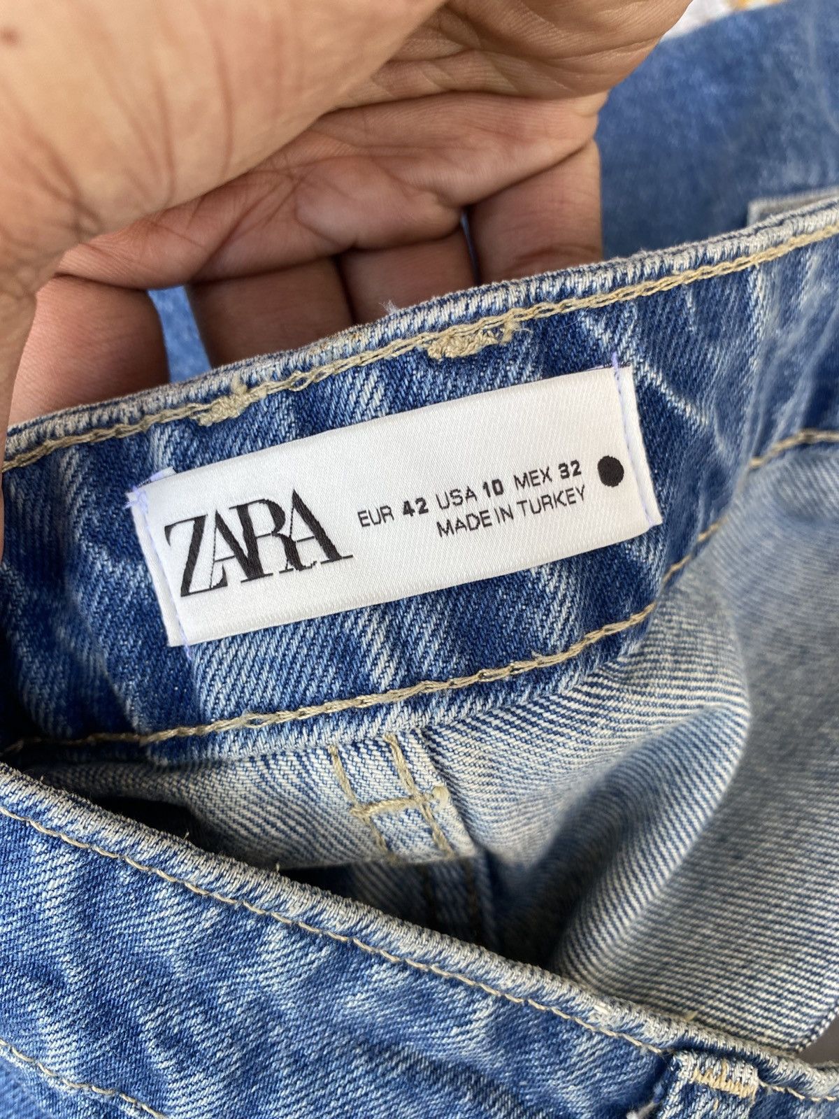 If Six Was Nine 🔥 Super Sick🔥 ZARA Baggy Denim Cargo Trousers Utility Pocket Size US 35 - 10 Thumbnail