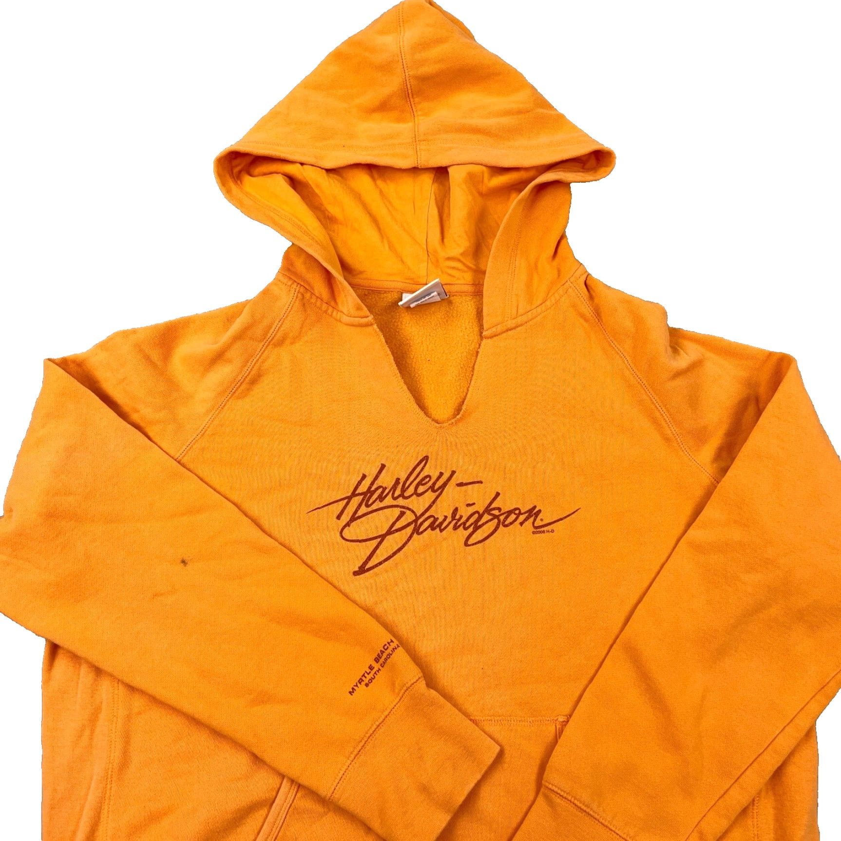Harley Davidson Harley Davidson Hoodie Women Large Orange V Neck Pullover Sweatshirt Y2K Womens Size L / US 10 / IT 46 - 2 Thumbnail