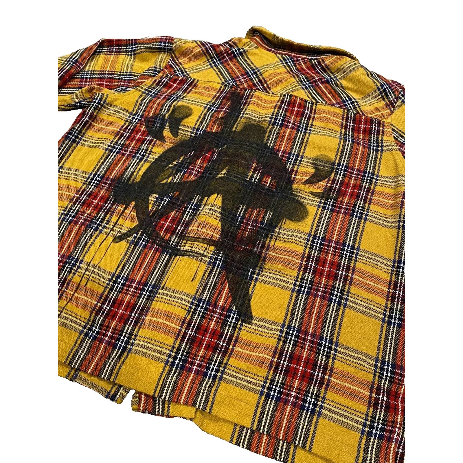 Other PUNK LA Anarchy Yellow Plaid Flannel Y2K Metal Shirt sz L Size US L / EU 52-54 / 3 - 6 Thumbnail