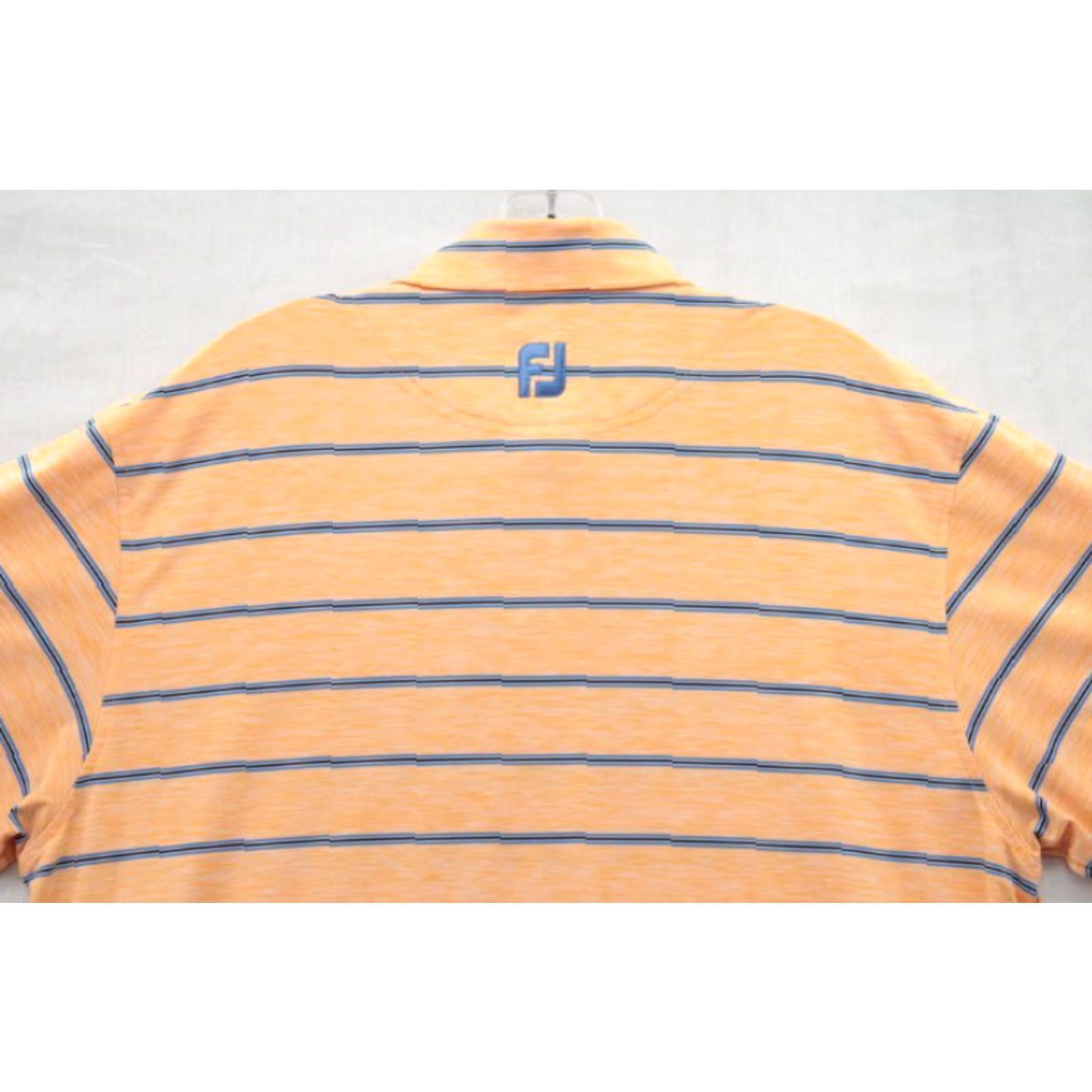 Footjoy FootJoy Polo Shirt Men's L Orange Blue Stripes Embroidered Logo Golf Shirt Size US L / EU 52-54 / 3 - 4 Thumbnail