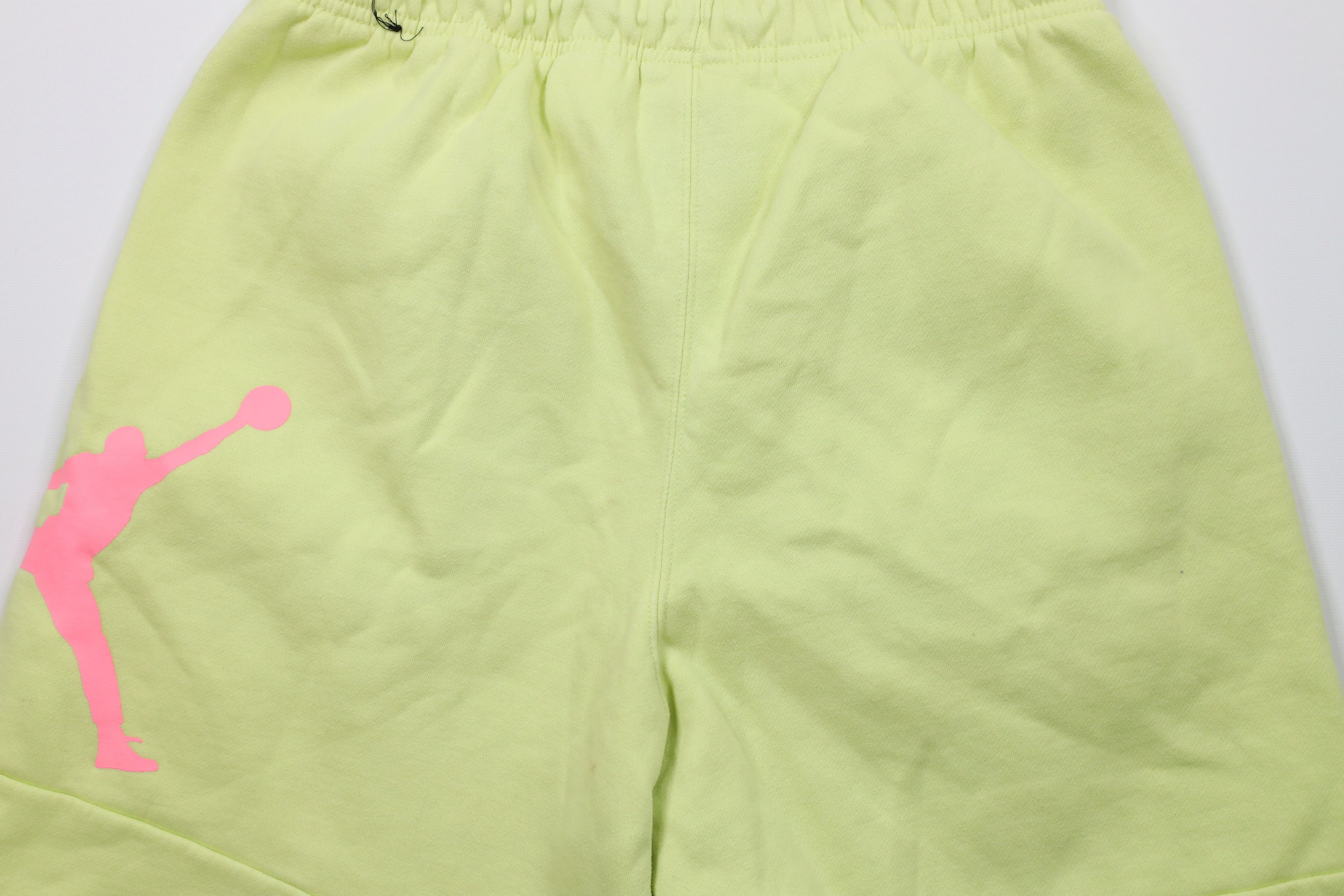 Nike × Vintage Nike Air Jordan Big Logo Jumpman Fleece Shorts Lime Green Size US 32 / EU 48 - 10 Thumbnail